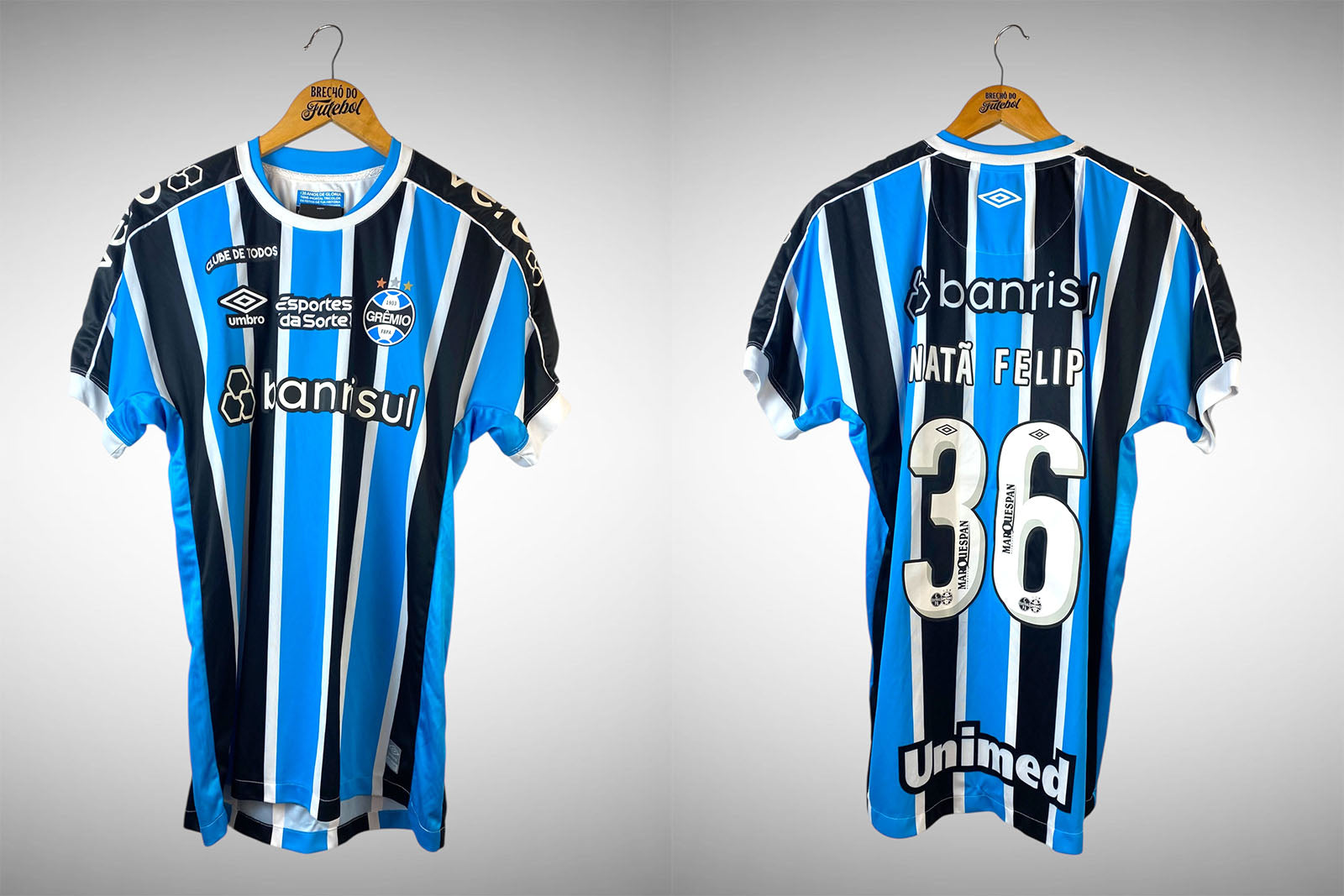 Grêmio 2023 Primeira Camisa Tam M Nº 36 Natã Felipe.