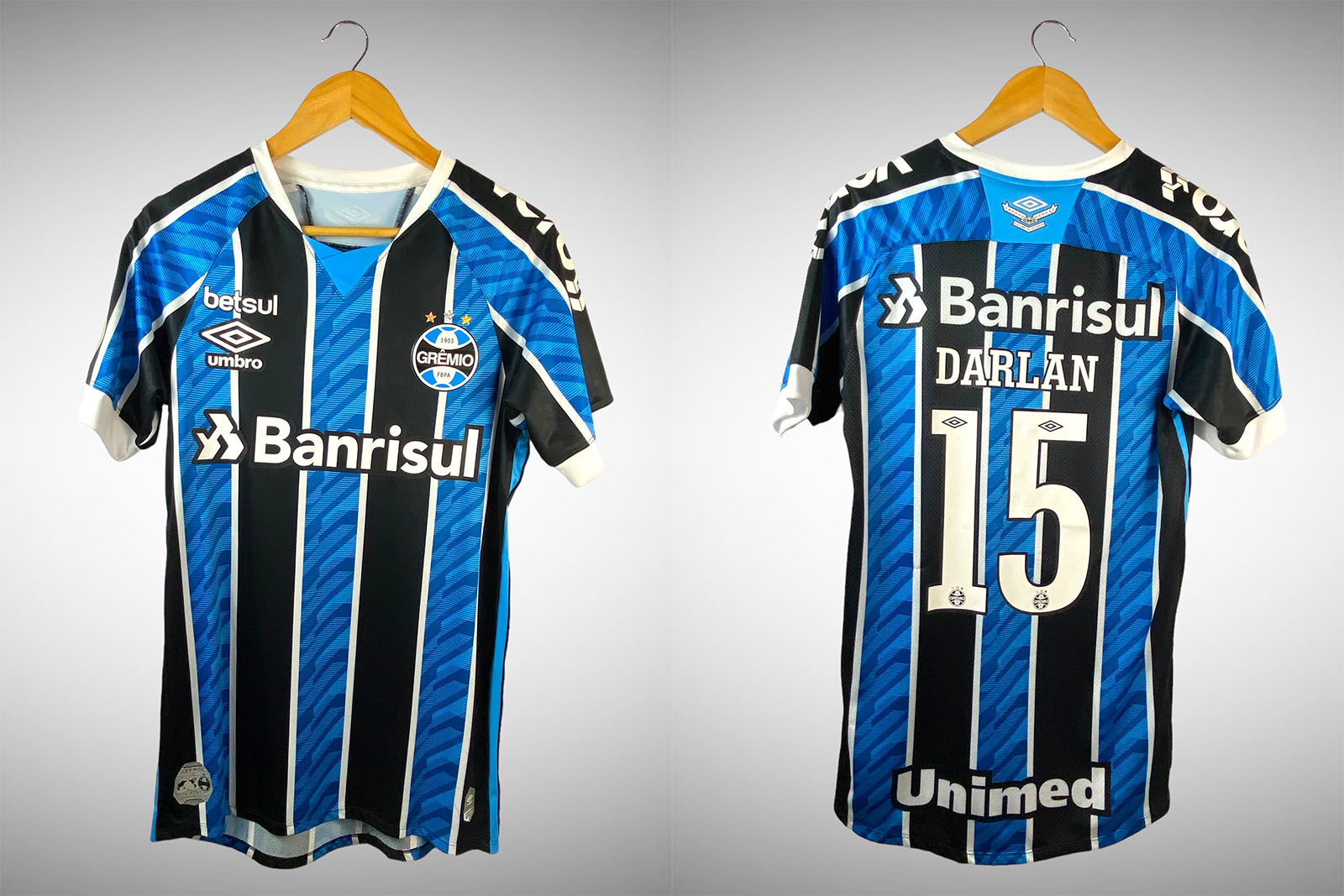 Grêmio 2020 Primeira Camisa Tam P N 15 Darlan Brechó do Futebol