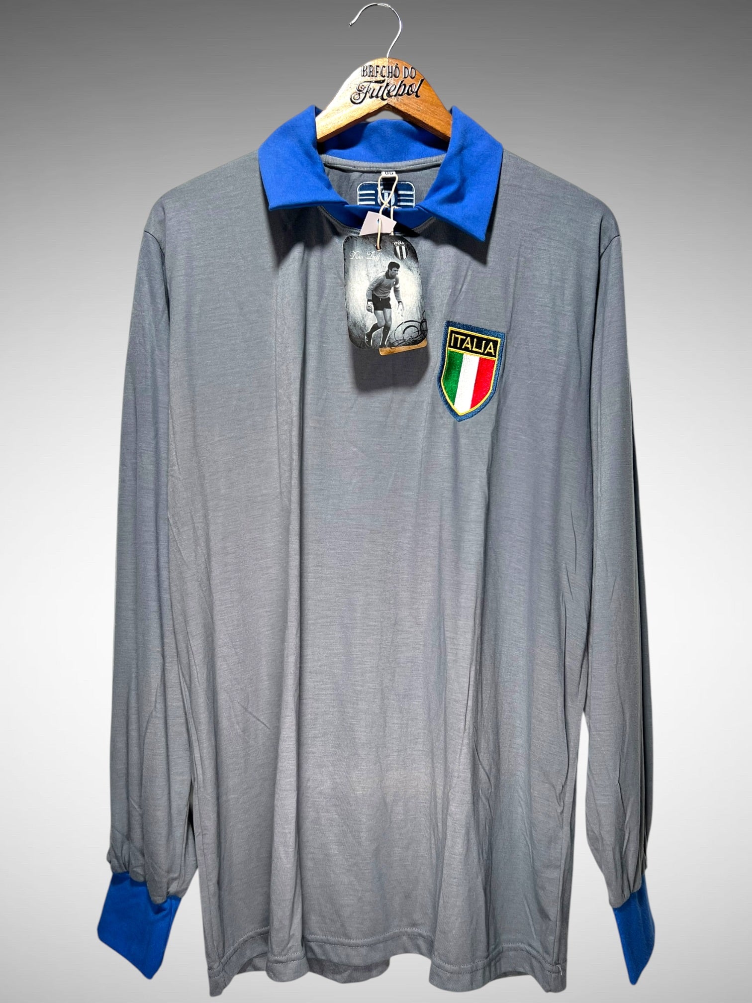 Itália Retrô 1982 Camisa de Goleiro Tam GG N 1 Mangas Longas.