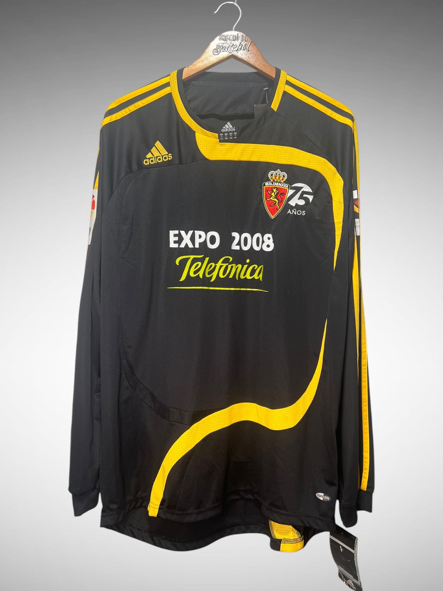 Real Zaragoza 2008 Segunda Camisa Tam GG Mangas Longas.