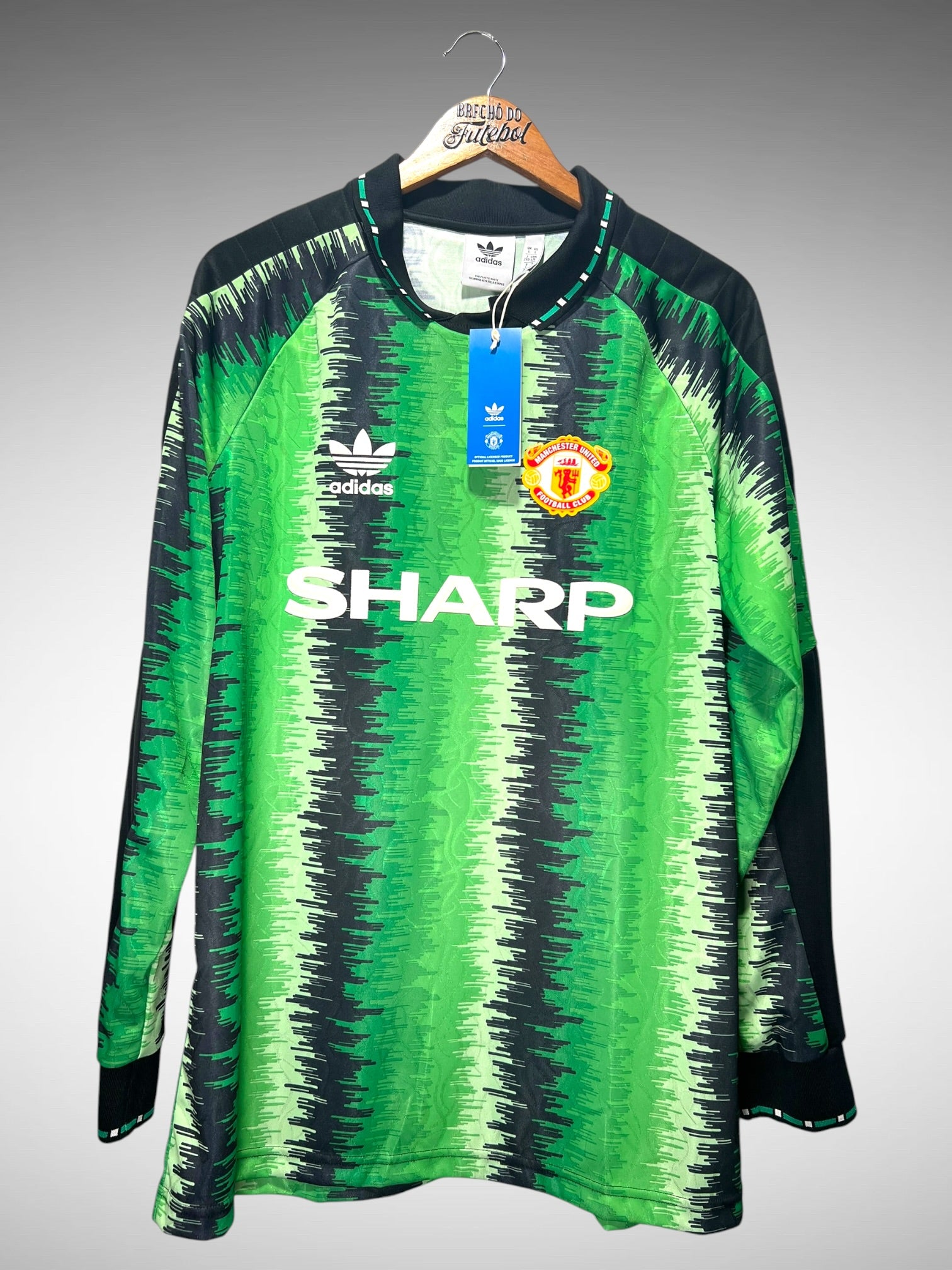 Manchester United Reedição 1990 Camisa de Goleiro Tam GG Mangas Longas.