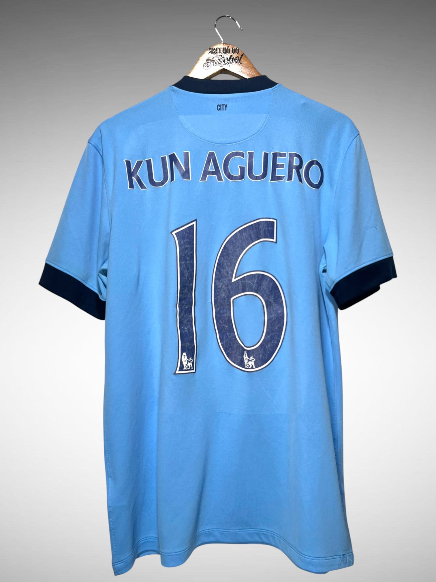 Manchester City 2014 Primeira Camisa Tam G N 16 Kun Aguero.