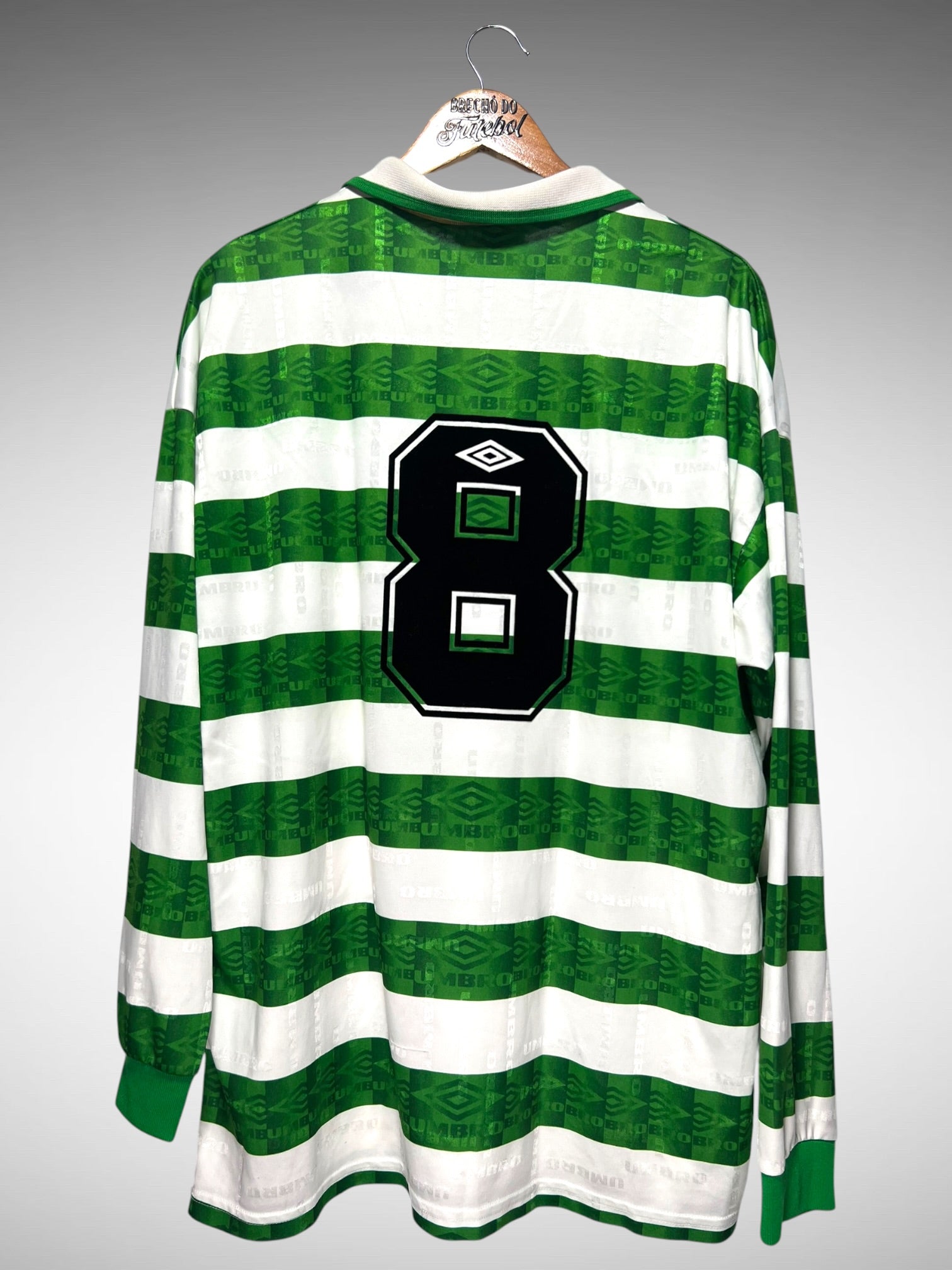 Shamrock Rovers 1998 Primeira Camisa Tam GG N 8 Mangas Longas.