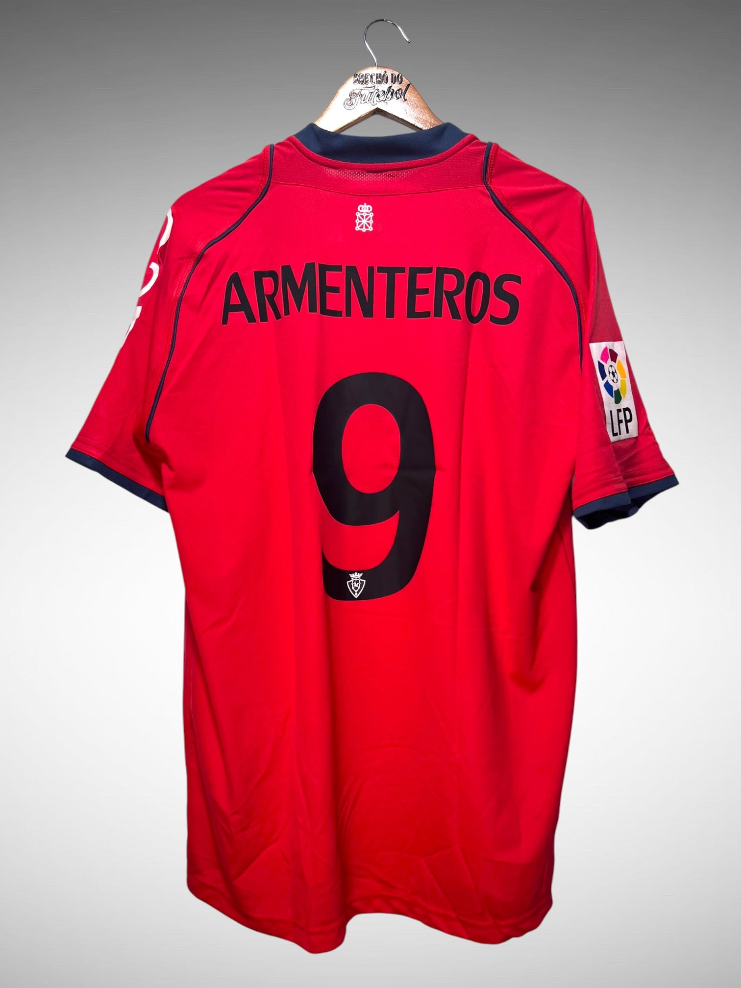 Osasuna 2013 Primeira Camisa Tam GG N 9 Armenteros.