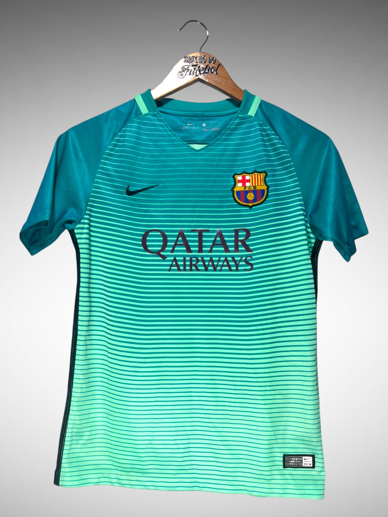 Barcelona 2016 Terceira Camisa Tam 12 anos Infantil.
