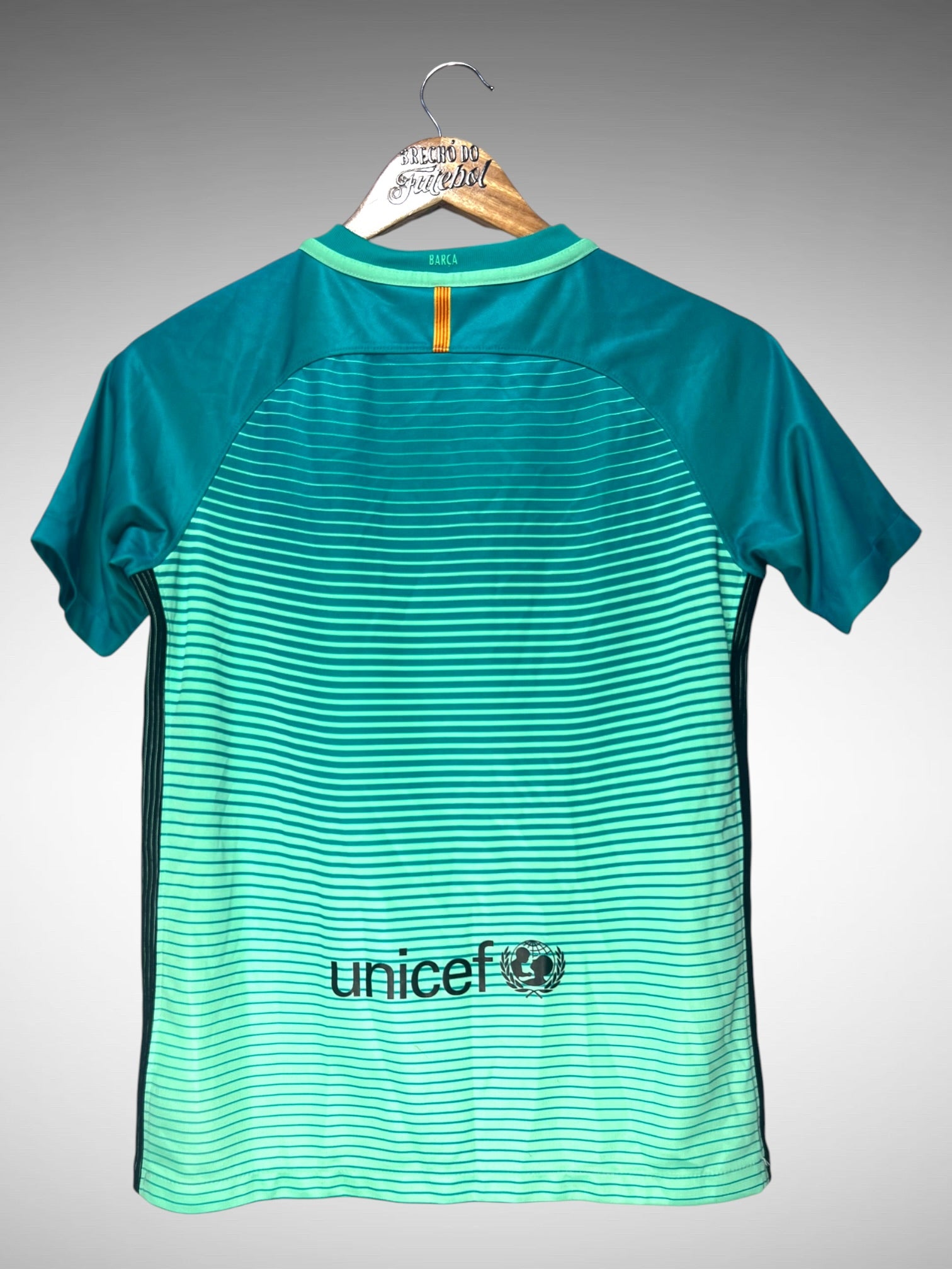 Barcelona 2016 Terceira Camisa Tam 12 anos Infantil.