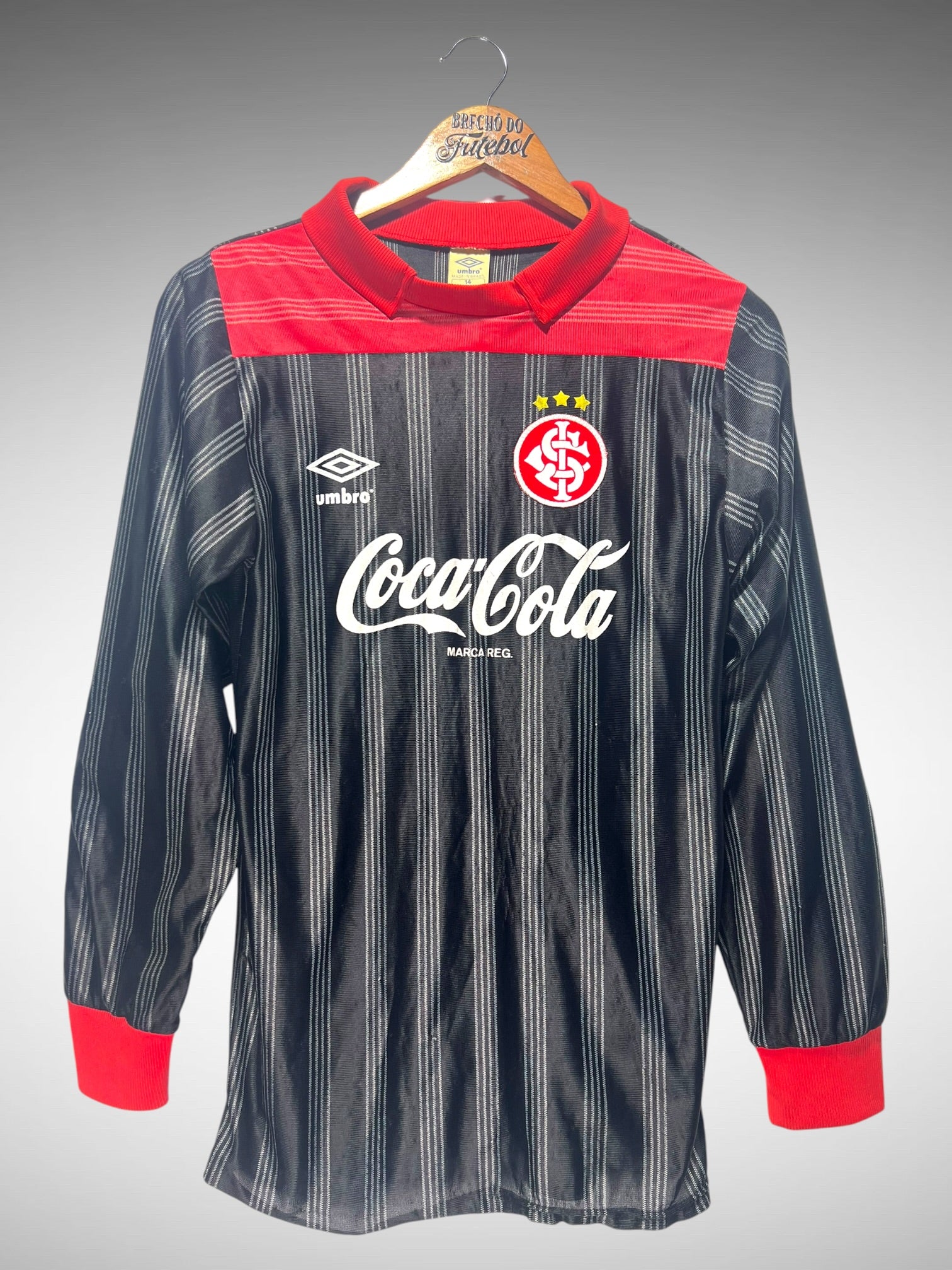 Internacional 1990 Camisa de Goleiro Tam 14 anos Infantil N 1 Mangas Longas.