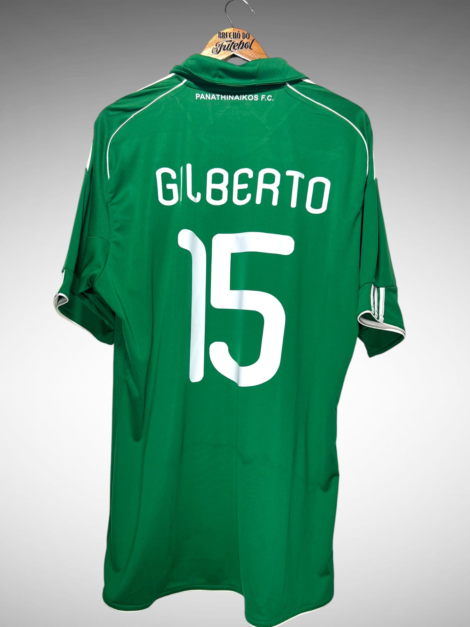 Panathinaikos 2010 Primeira Camisa Tam GG N 15 Gilberto.
