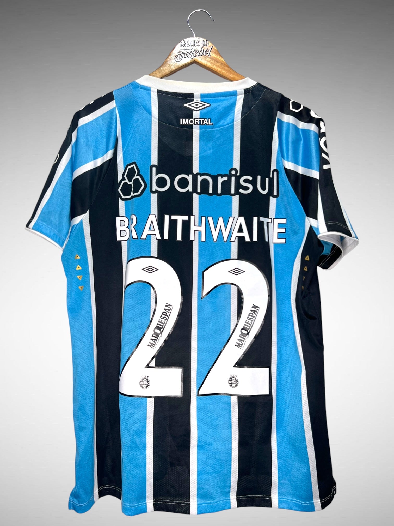 Grêmio 2024 Primeira Camisa Tam G N 22 Braithwaite.
