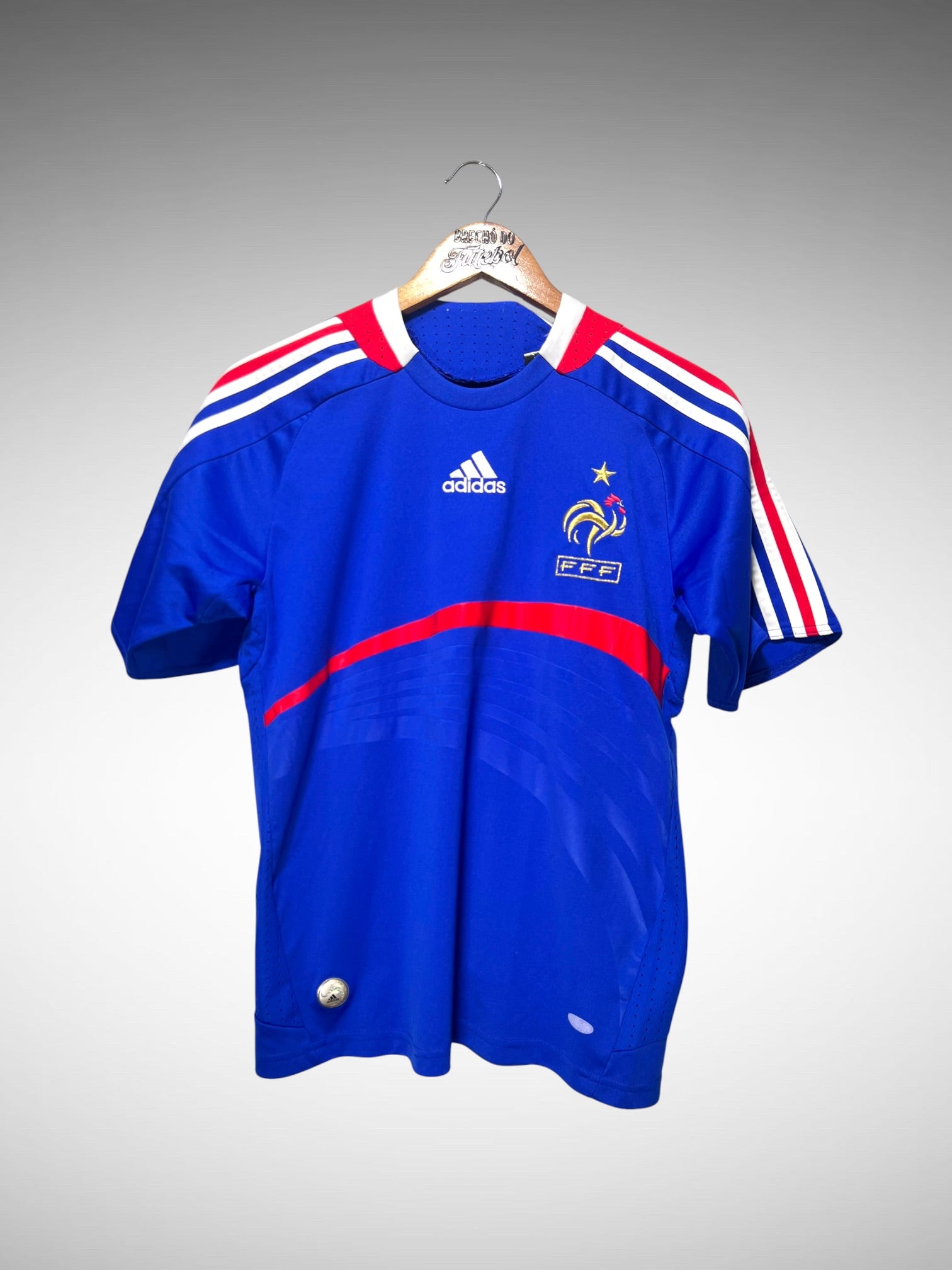 França 2008 Primeira Camisa Tam 14 anos Infantil.