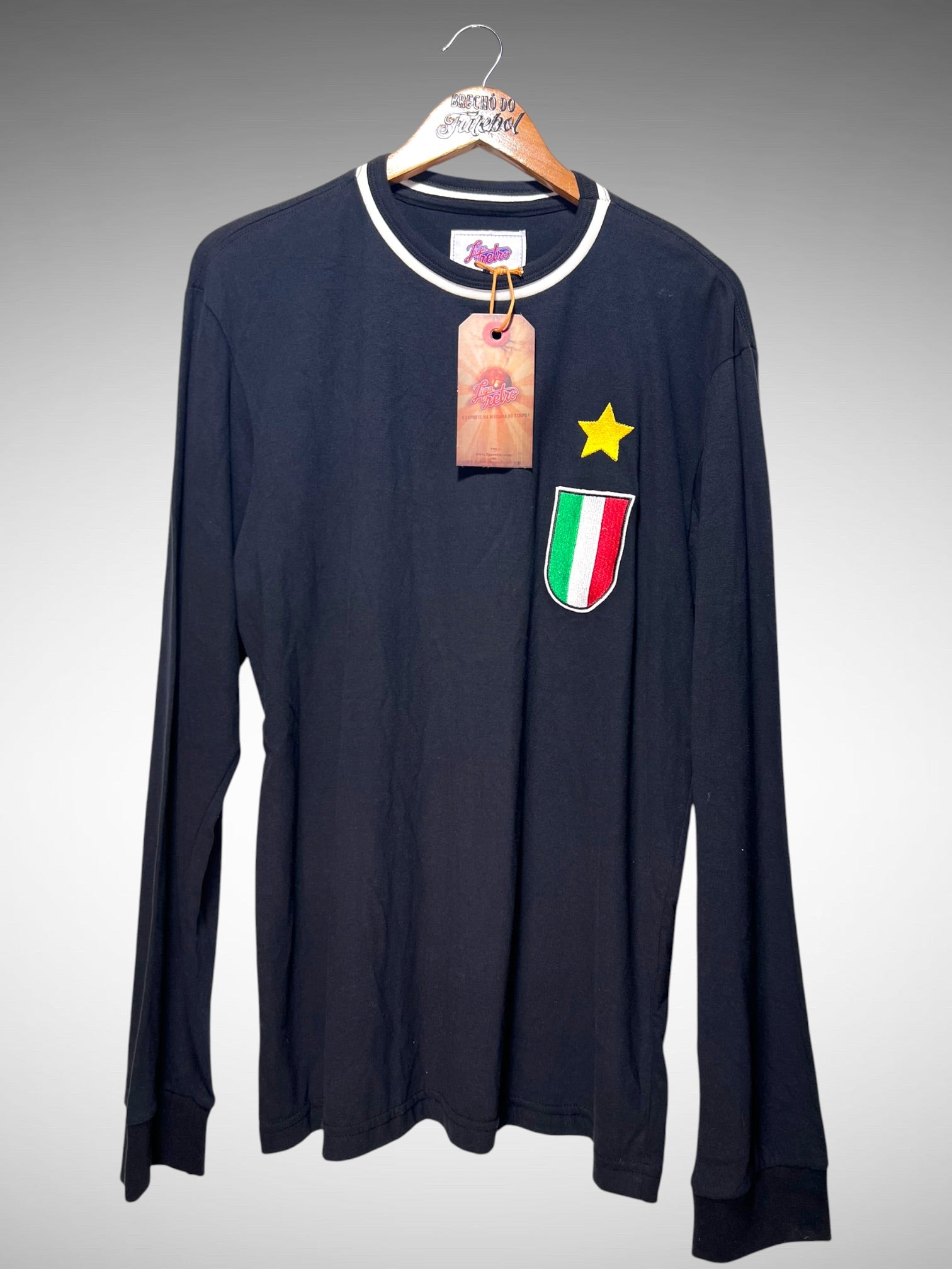 Itália Liga Retrô 1950's Camisa de Goleiro Tam GG Mangas Longas.