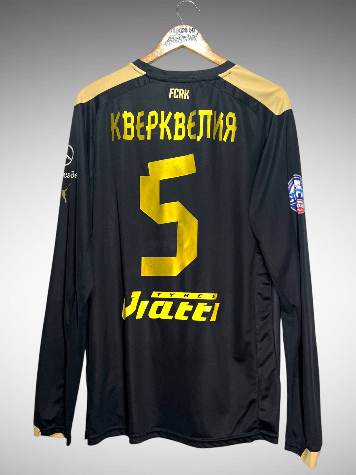 Rubin Kazan 2015 Terceira Camisa Tam GG N 5 Kverkvelia Mangas Longas.
