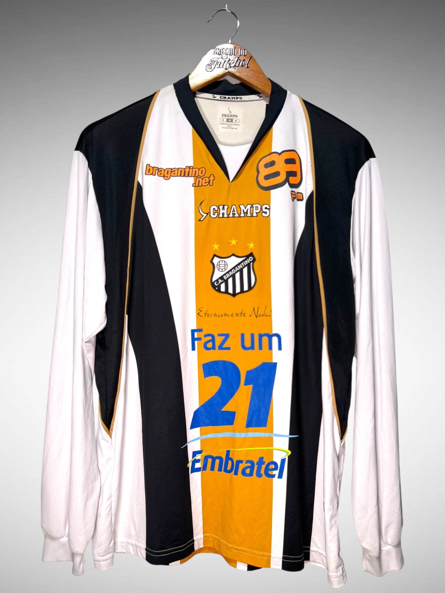 Bragantino 2008 Terceira Camisa Tam G N 5 Mangas Longas.