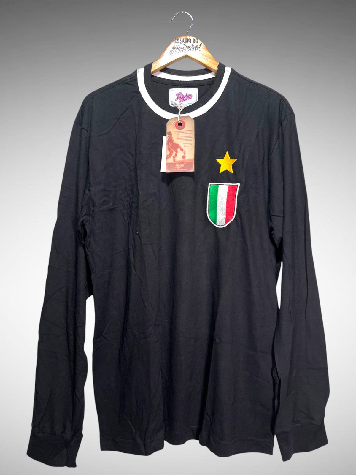 Itália Liga Retrô 1930's Camisa de Goleiro Tam 3G Mangas Longas.