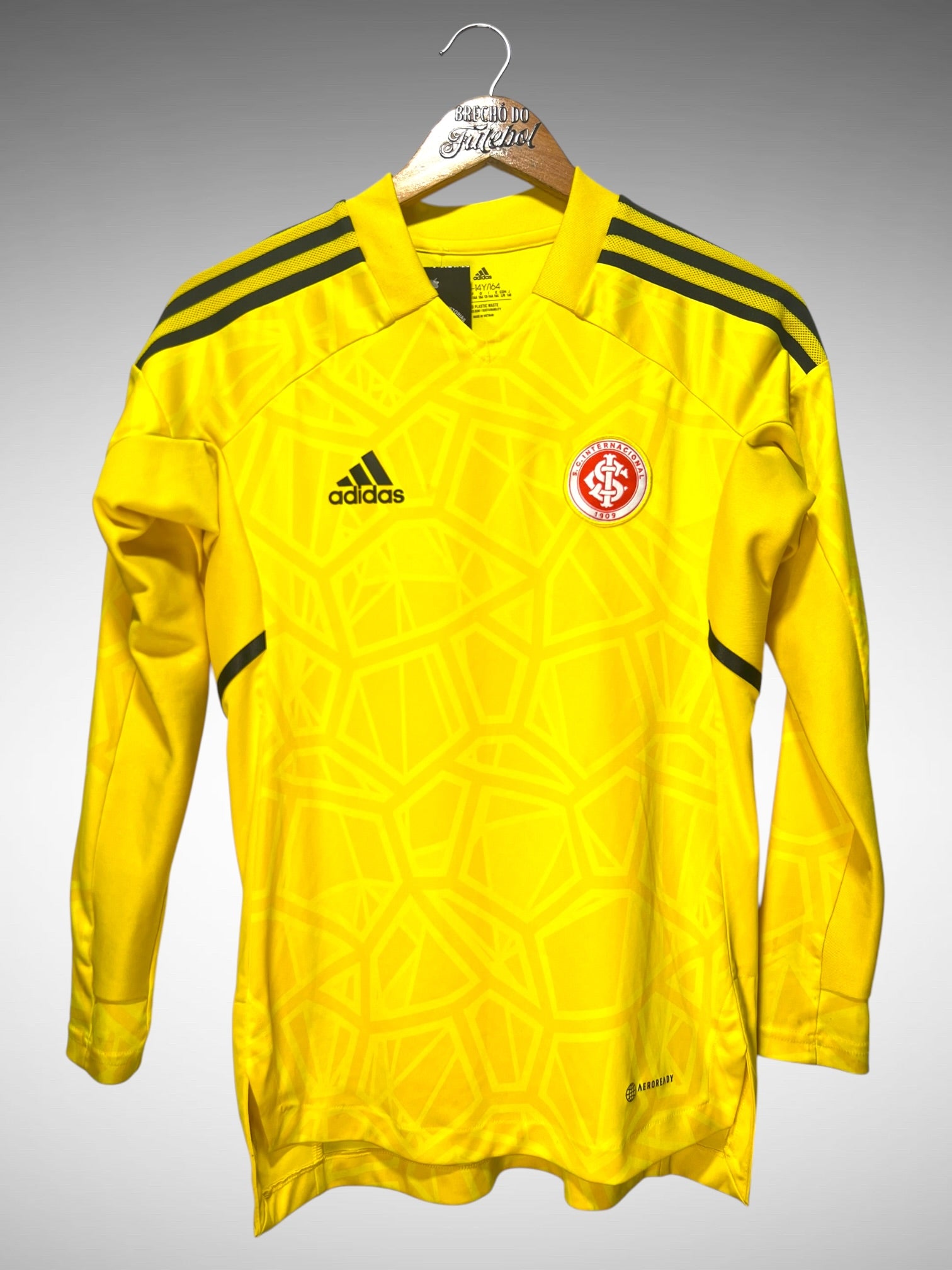 Internacional 2022 Camisa de Goleiro Tma 14 anos Infantil Mangas Longas.