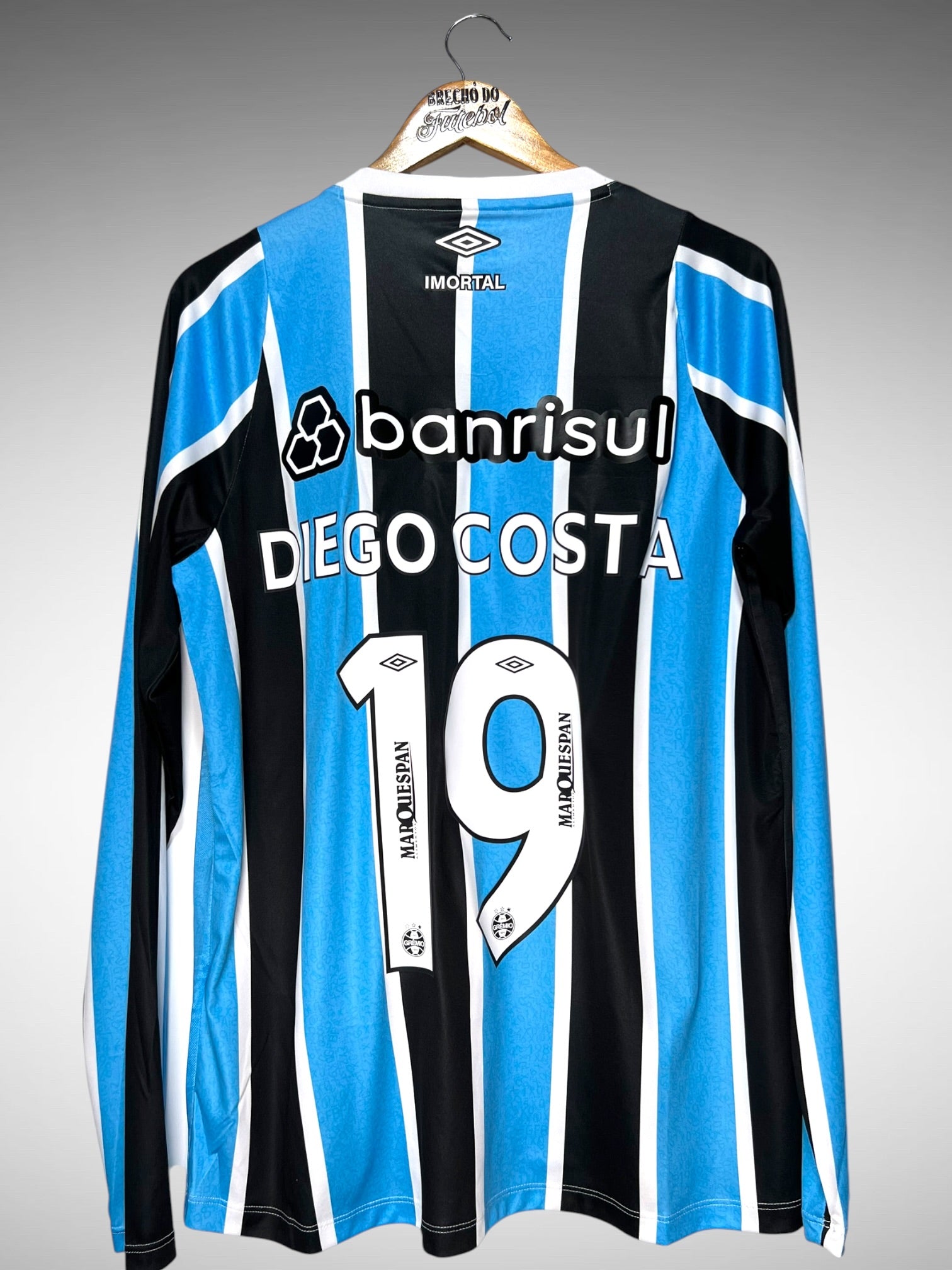 Grêmio 2024 Primeira Camisa Tam M N 19 Diego Costa Mangas Longas.