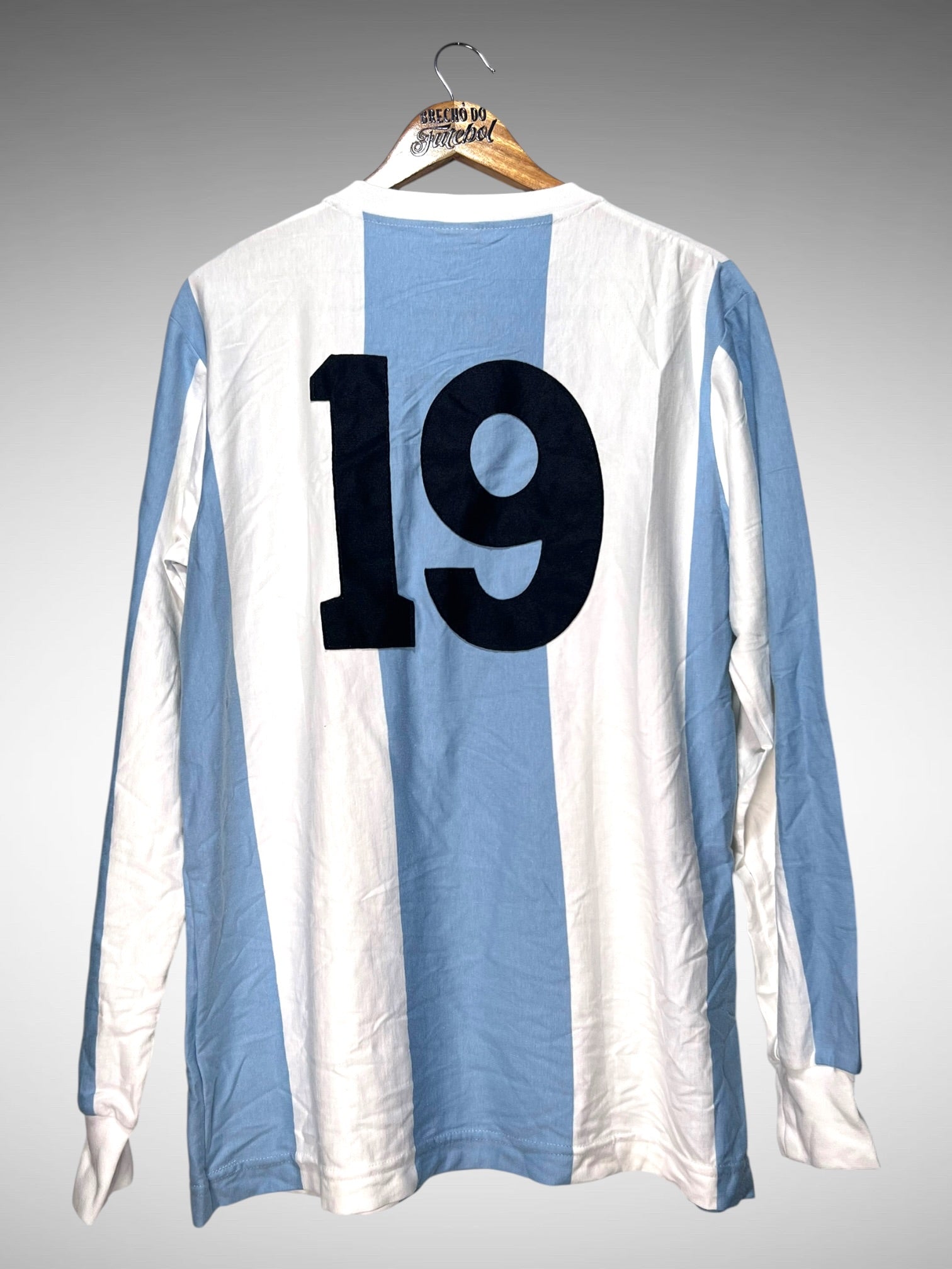 Argentina Retrô 1970's Primeira Camisa Tam G N 19 Mangas Longas.