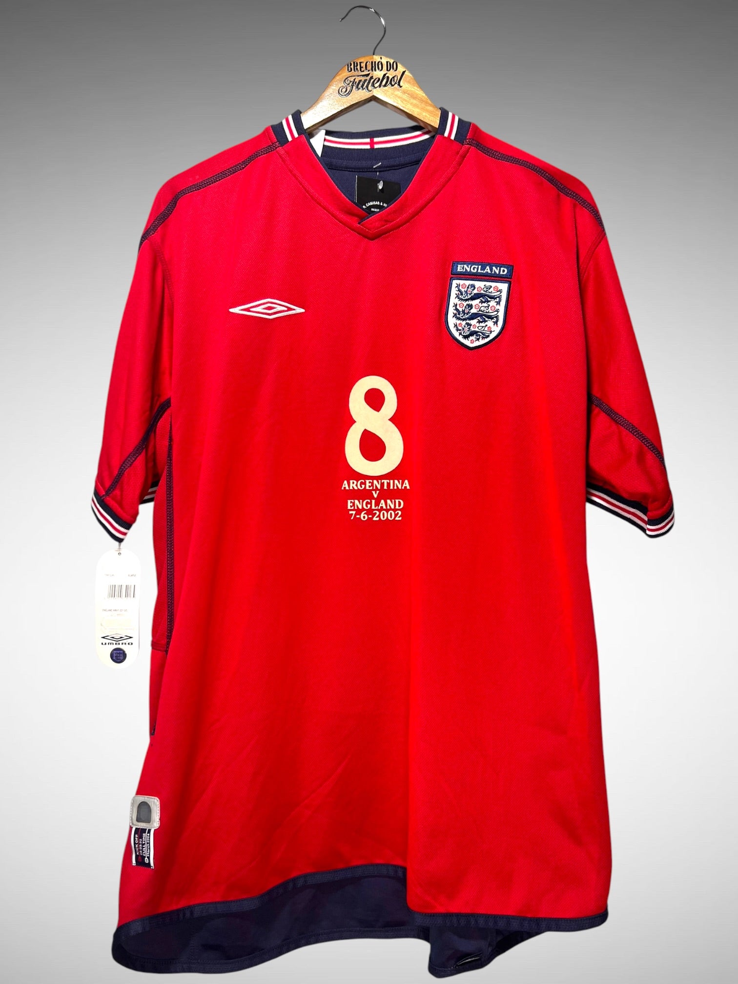 Inglaterra 2002 Segunda Camisa Tam G N 8 Scholes Reversível.