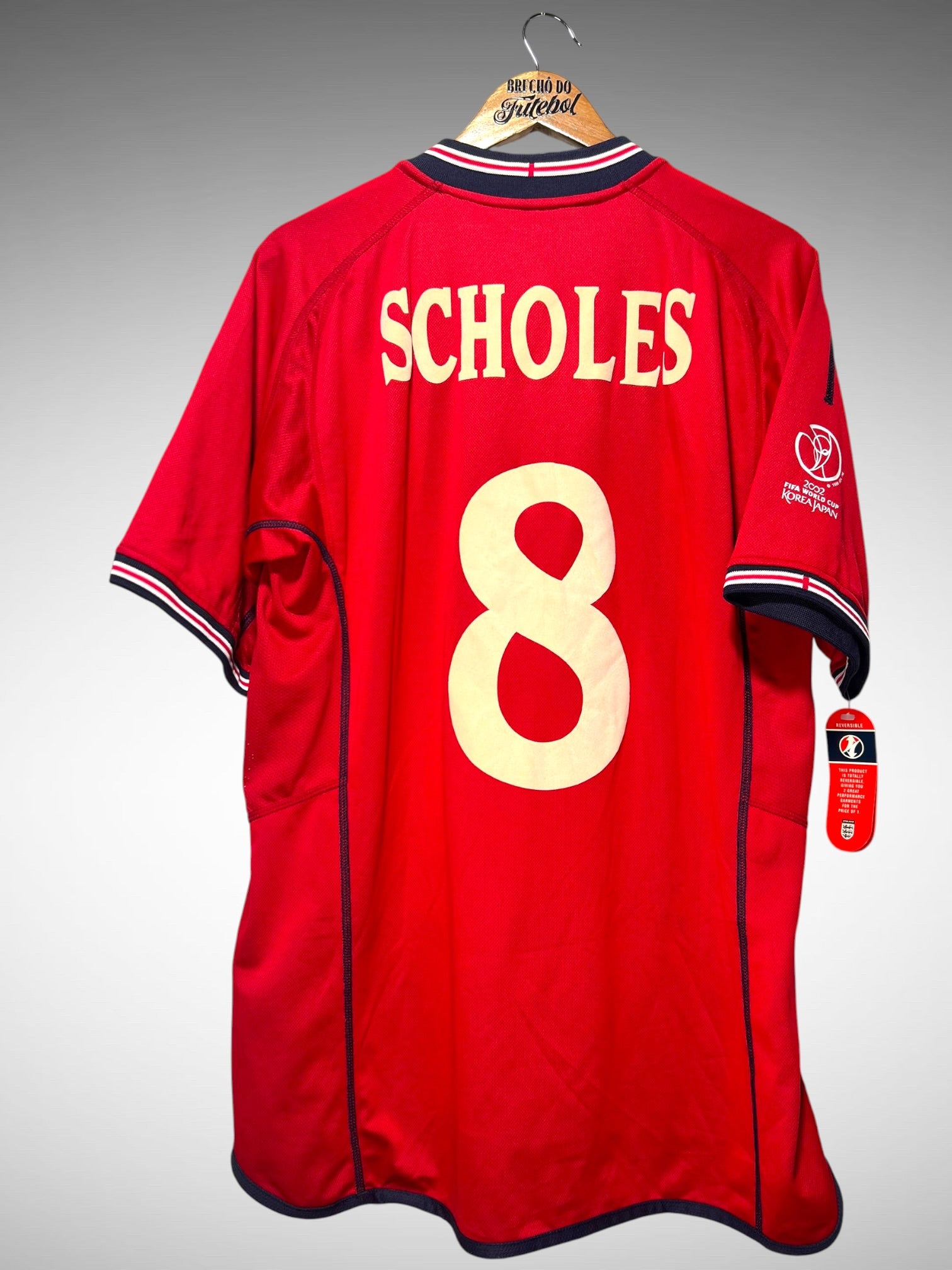 Inglaterra 2002 Segunda Camisa Tam G N 8 Scholes Reversível.
