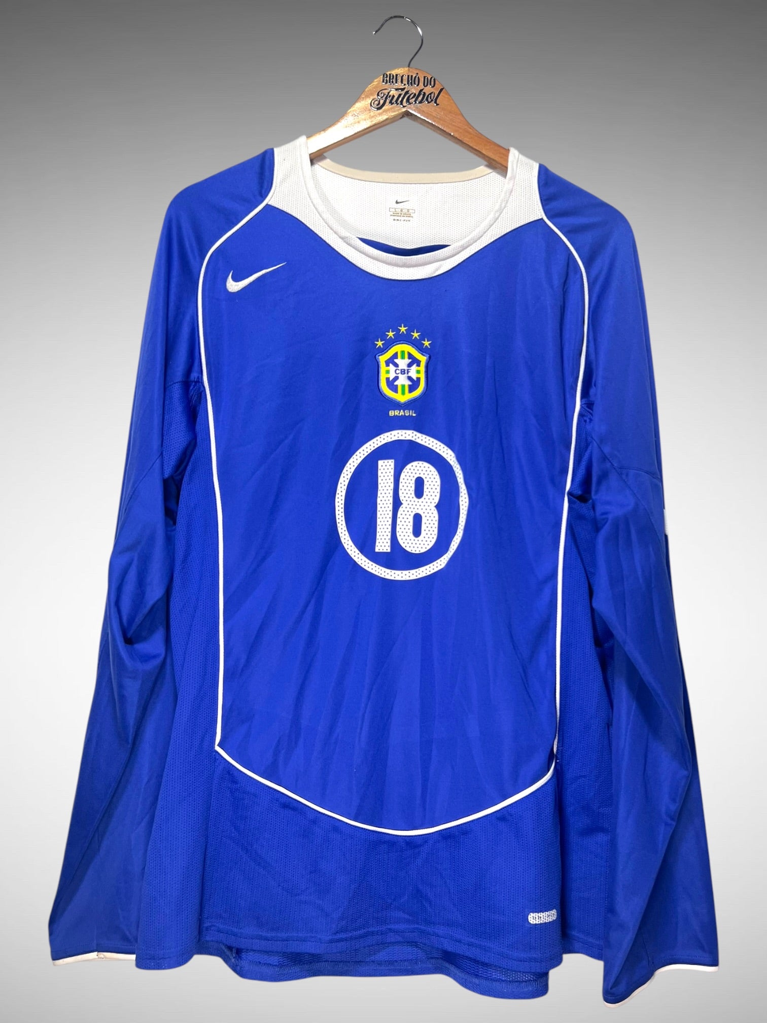 Brasil 2004 Segunda Camisa Tam G N 18 Mangas Longas.