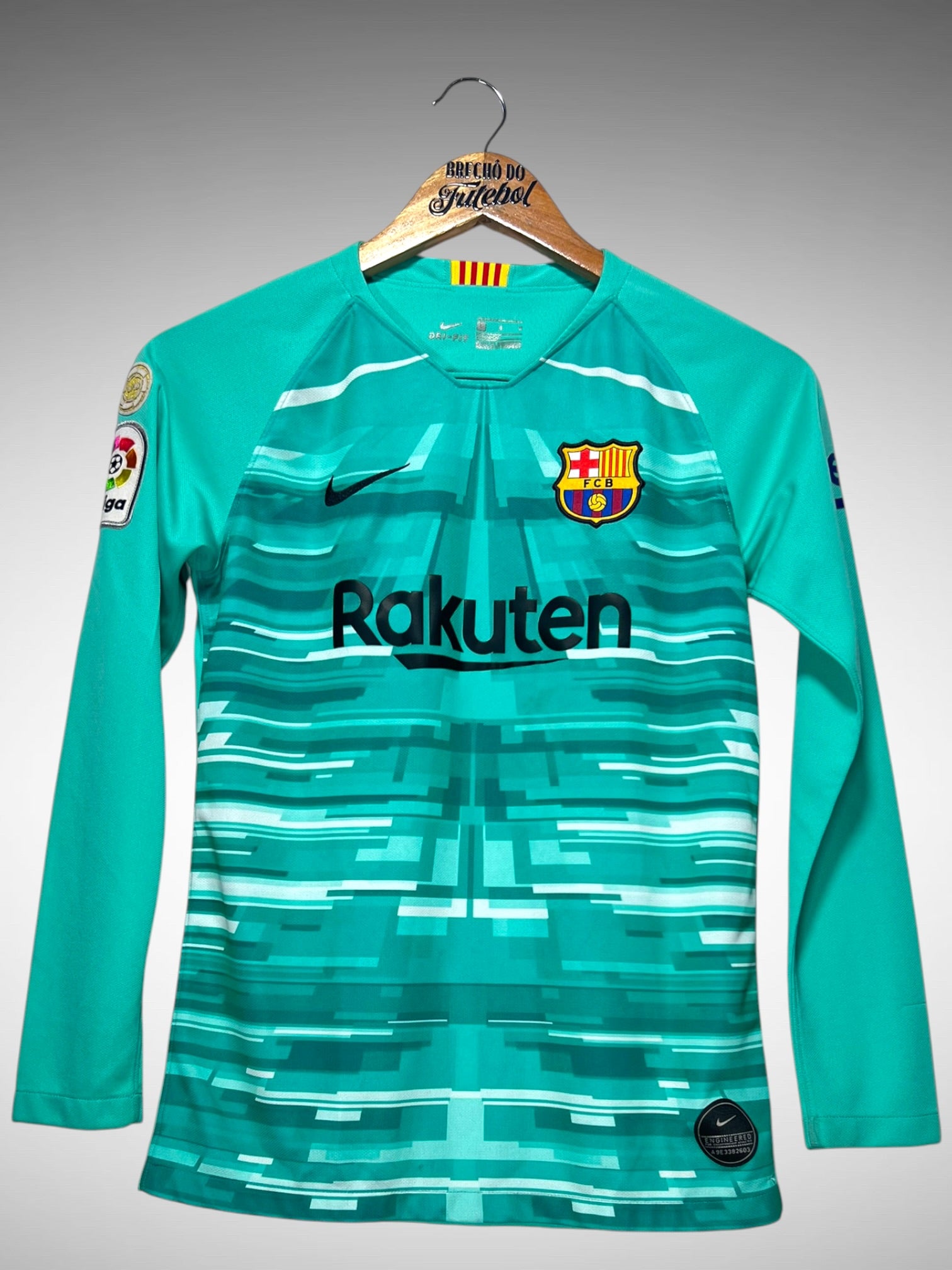 Barcelona 2019 Camisa de Goleiro Tam 12 anos Infantil Mangas Longas.
