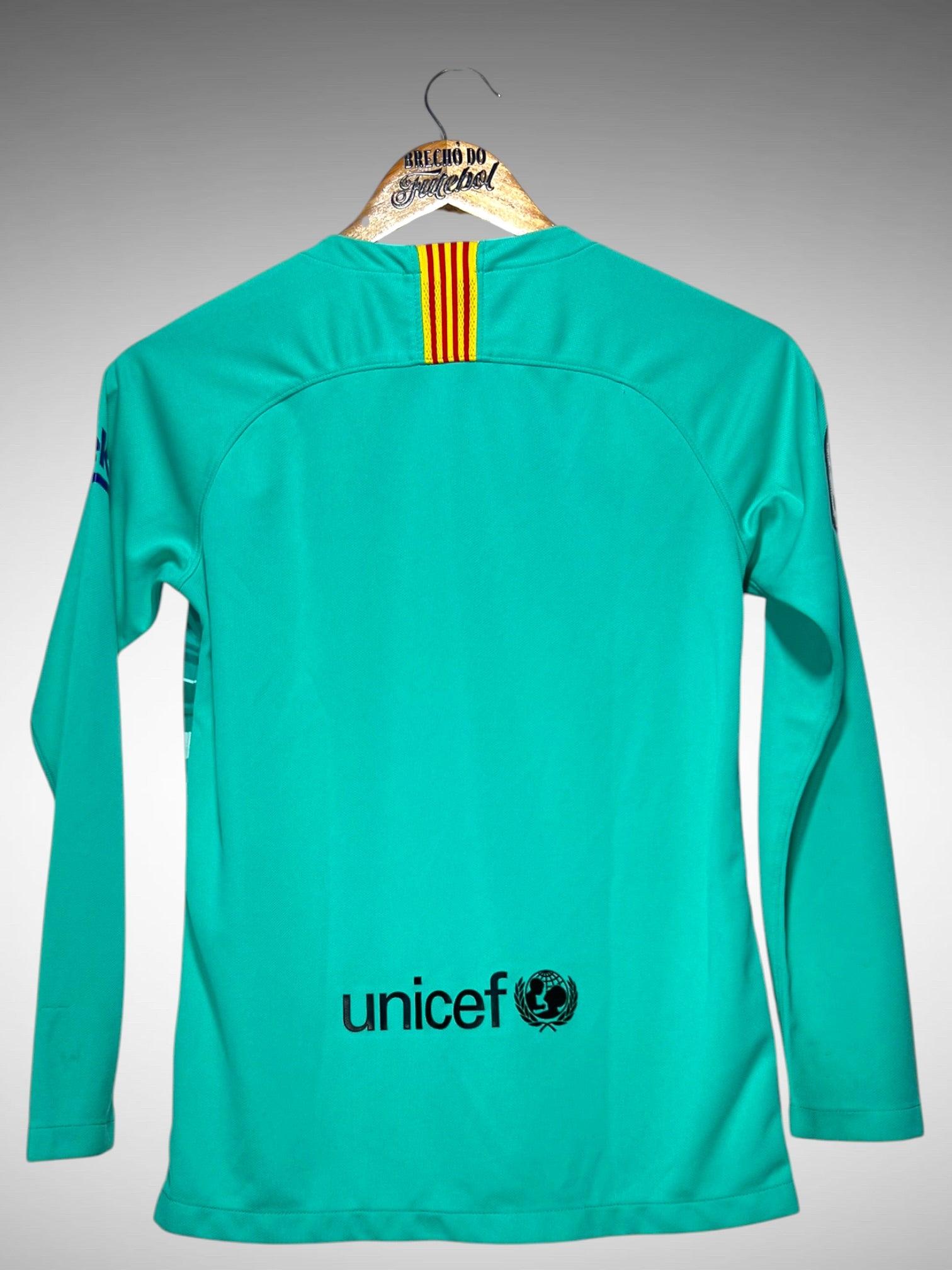 Barcelona 2019 Camisa de Goleiro Tam 12 anos Infantil Mangas Longas.