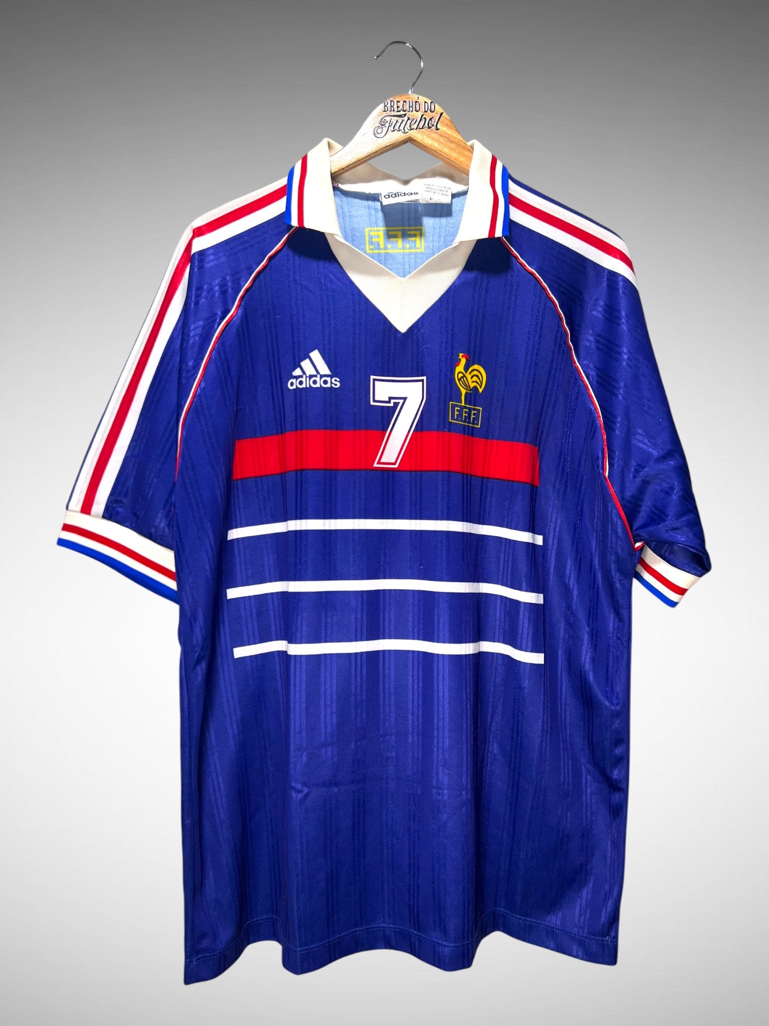 França 1998 Primeira Camisa Tam G N 7 Cantona.