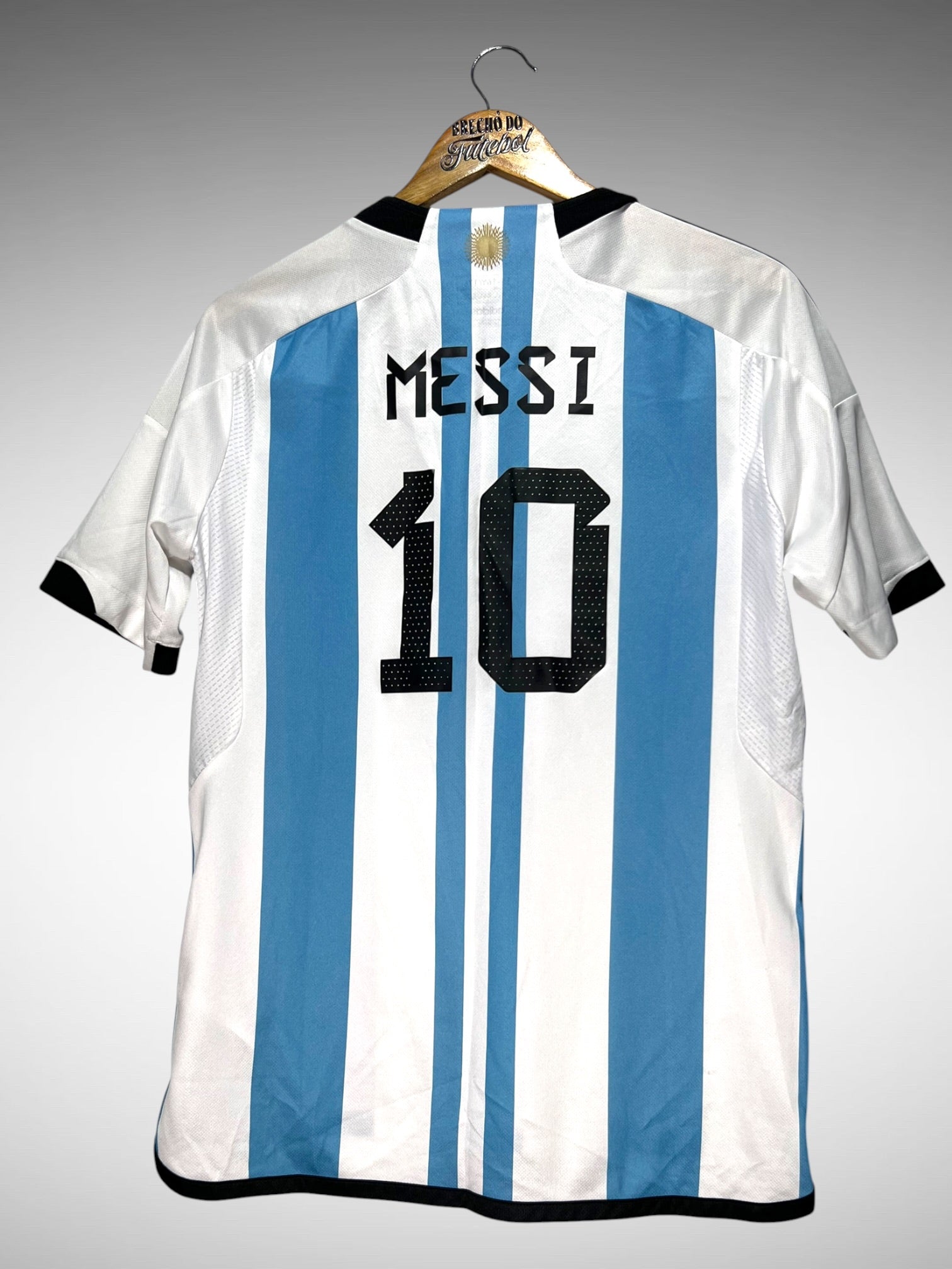 Argentina 2022 Primeira Camisa Tam 16 anos Infantil N 10 Messi.