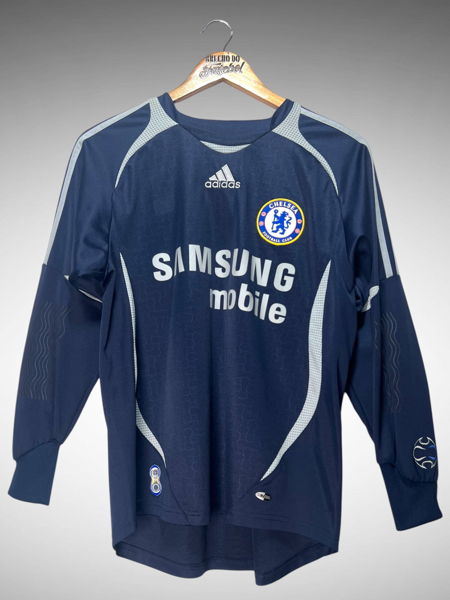 Chelsea 2007 Camisa de Goleiro Tam 16 anos Infantil Mangas Longas.