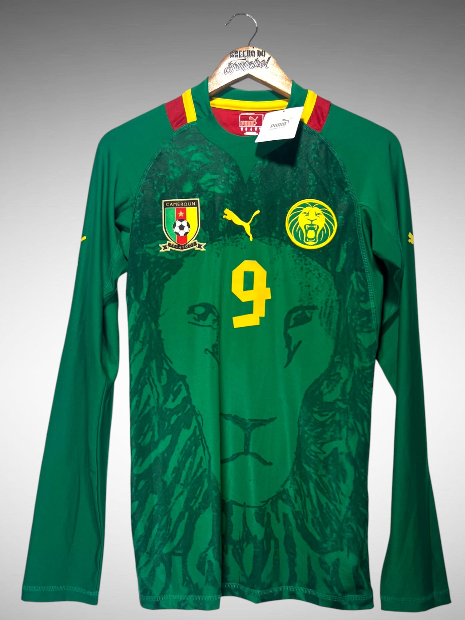 Camarões 2012 Primeira Camisa Tam G N 9 Eto'o Mangas Longas.