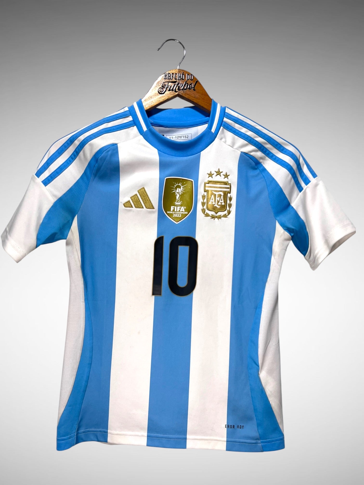 Argentina 2024 Primeira Camisa Tam 12 anos Infantil N 10 Messi.
