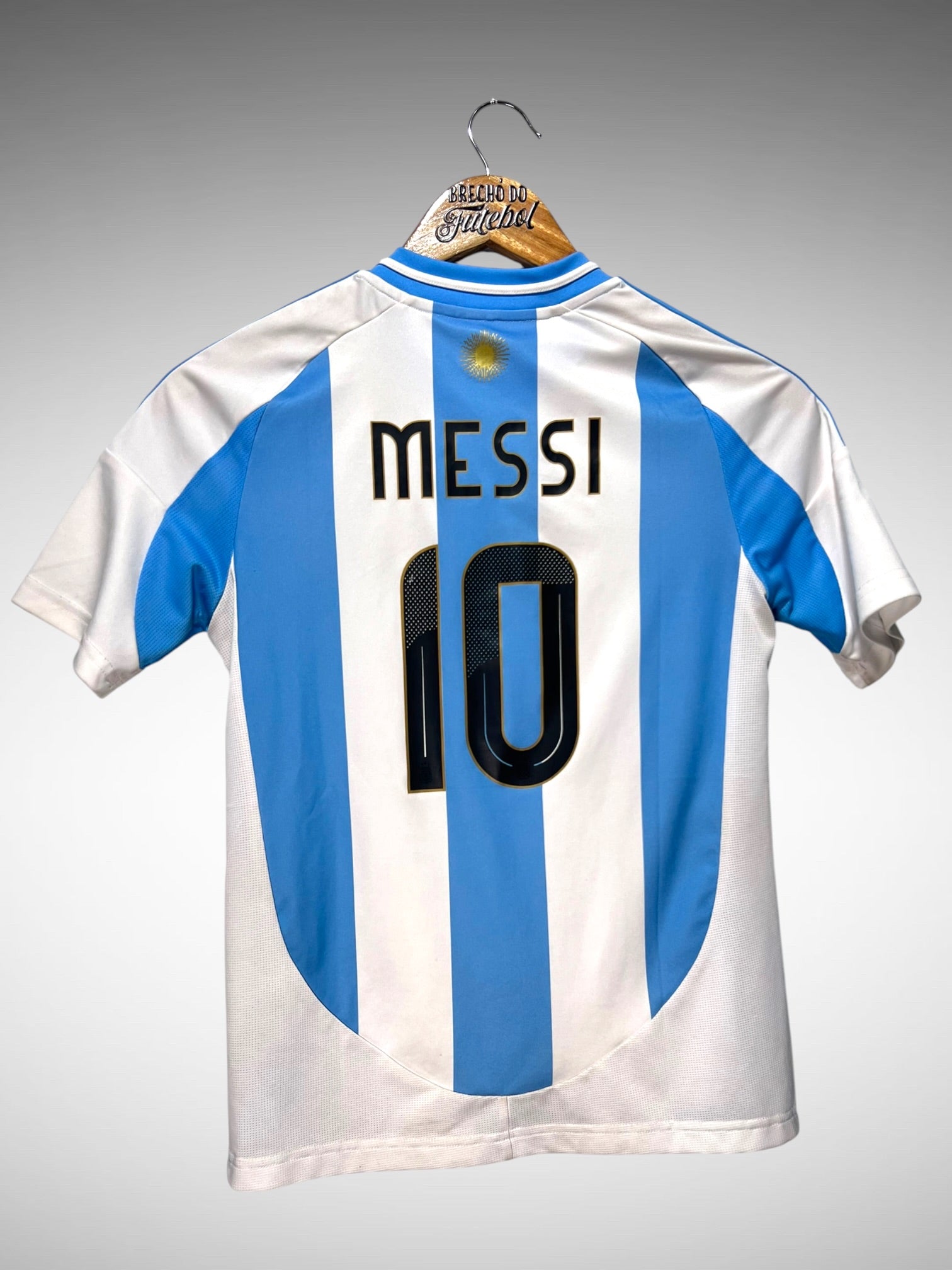 Argentina 2024 Primeira Camisa Tam 12 anos Infantil N 10 Messi.