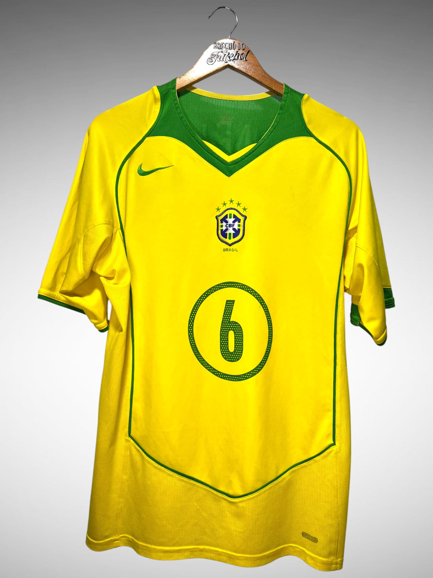 Brasil 2004 Primeira Camisa Tam G N 6 R. Carlos.