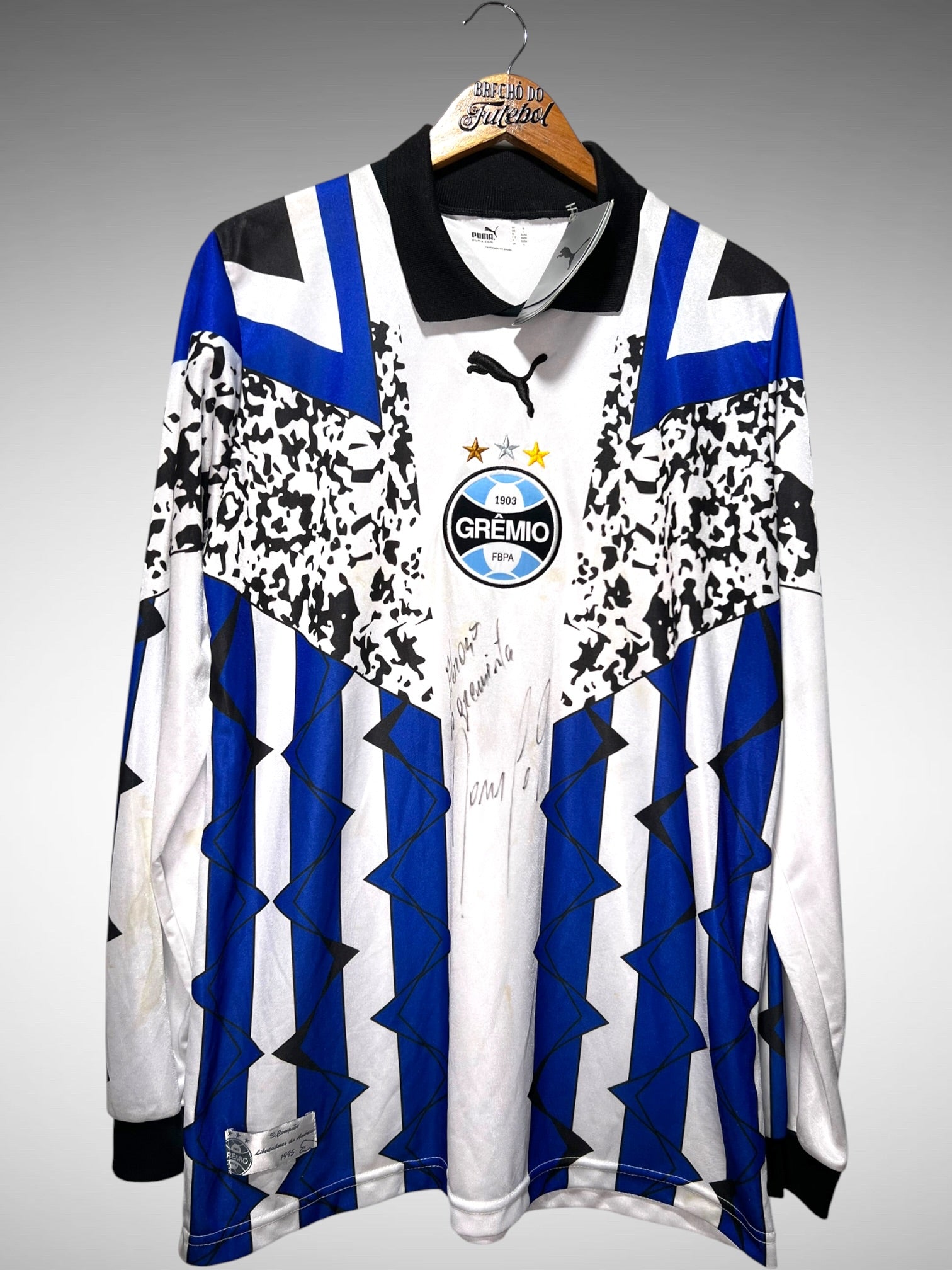 Grêmio 1995 Relançamento Camisa de Goleiro Tam G N 1 Mangas Longas.