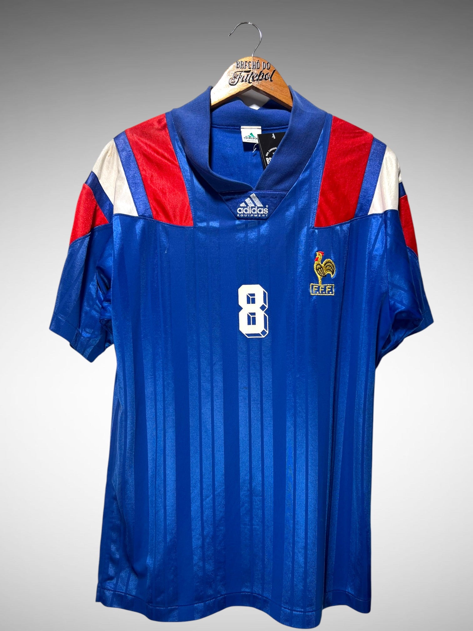 França 1992 Primeira Camisa Tam G N 8 Sauzée.