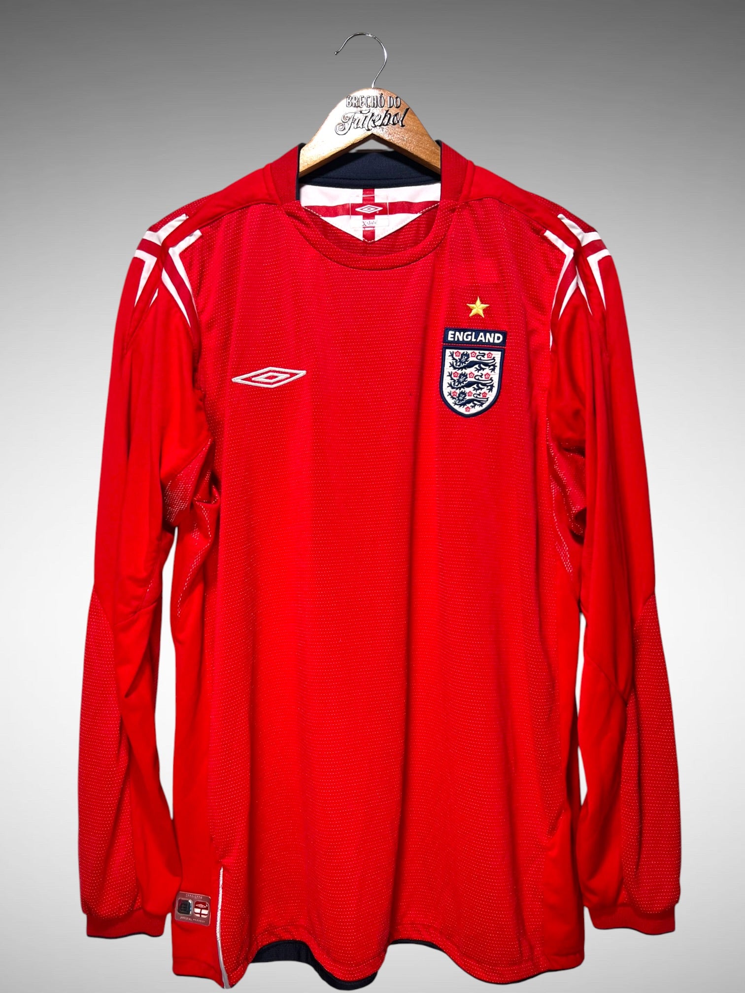 Inglaterra 2004 Segunda Camisa Tam GG Mangas Longas.