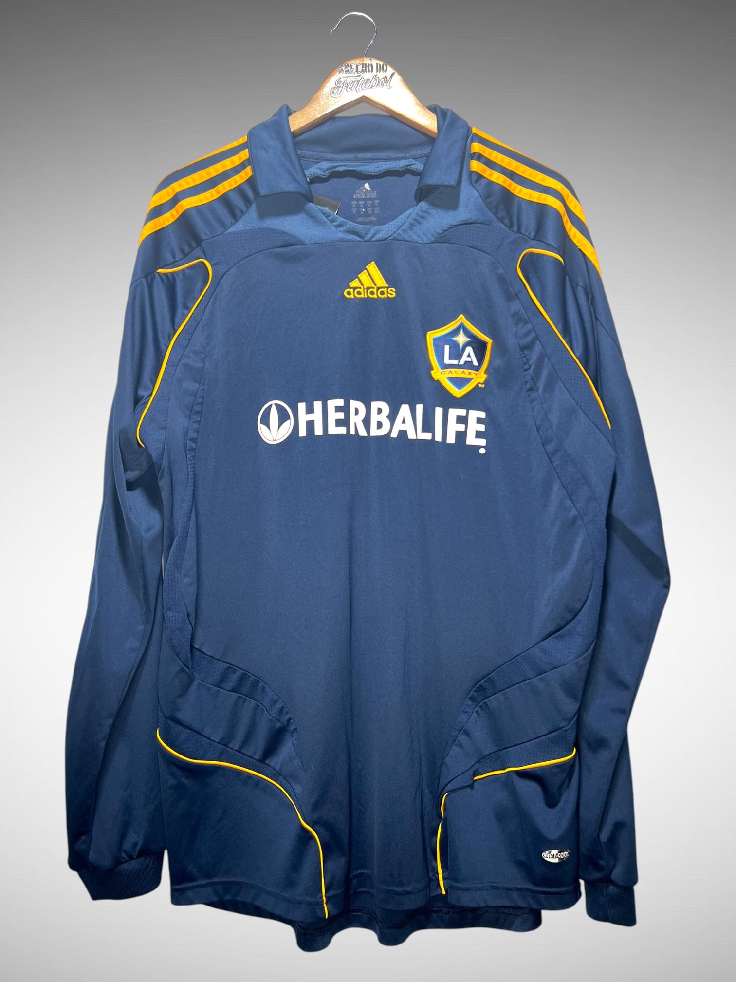 LA Galaxy 2008 Segunda Camisa Tam GG N 23 Beckham Mangas Longas.
