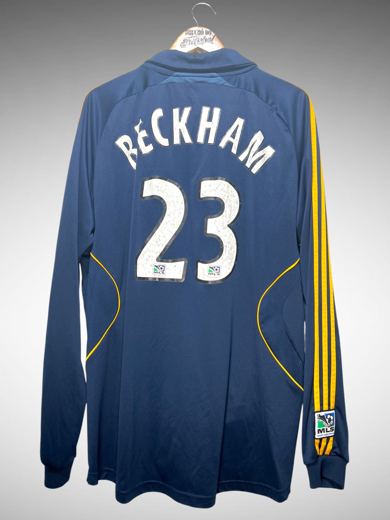 LA Galaxy 2008 Segunda Camisa Tam GG N 23 Beckham Mangas Longas.