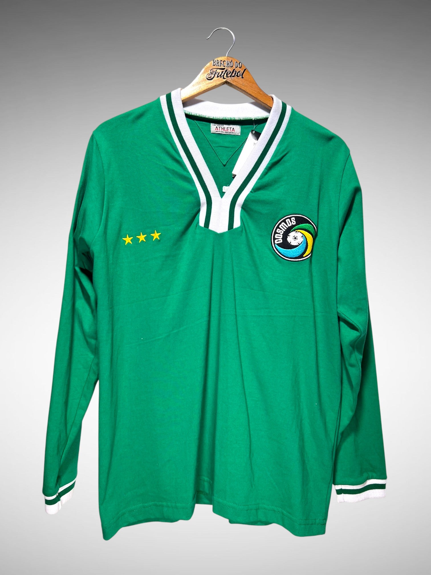 New York Cosmos Retrô 1970's Segunda Camisa Tam M N 10 Pelé Mangas Longas.