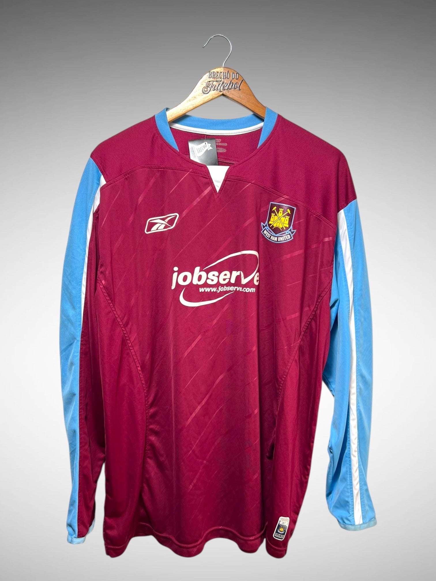 West Ham 2005 Primeira Camisa Tam GG Mangas Longas.