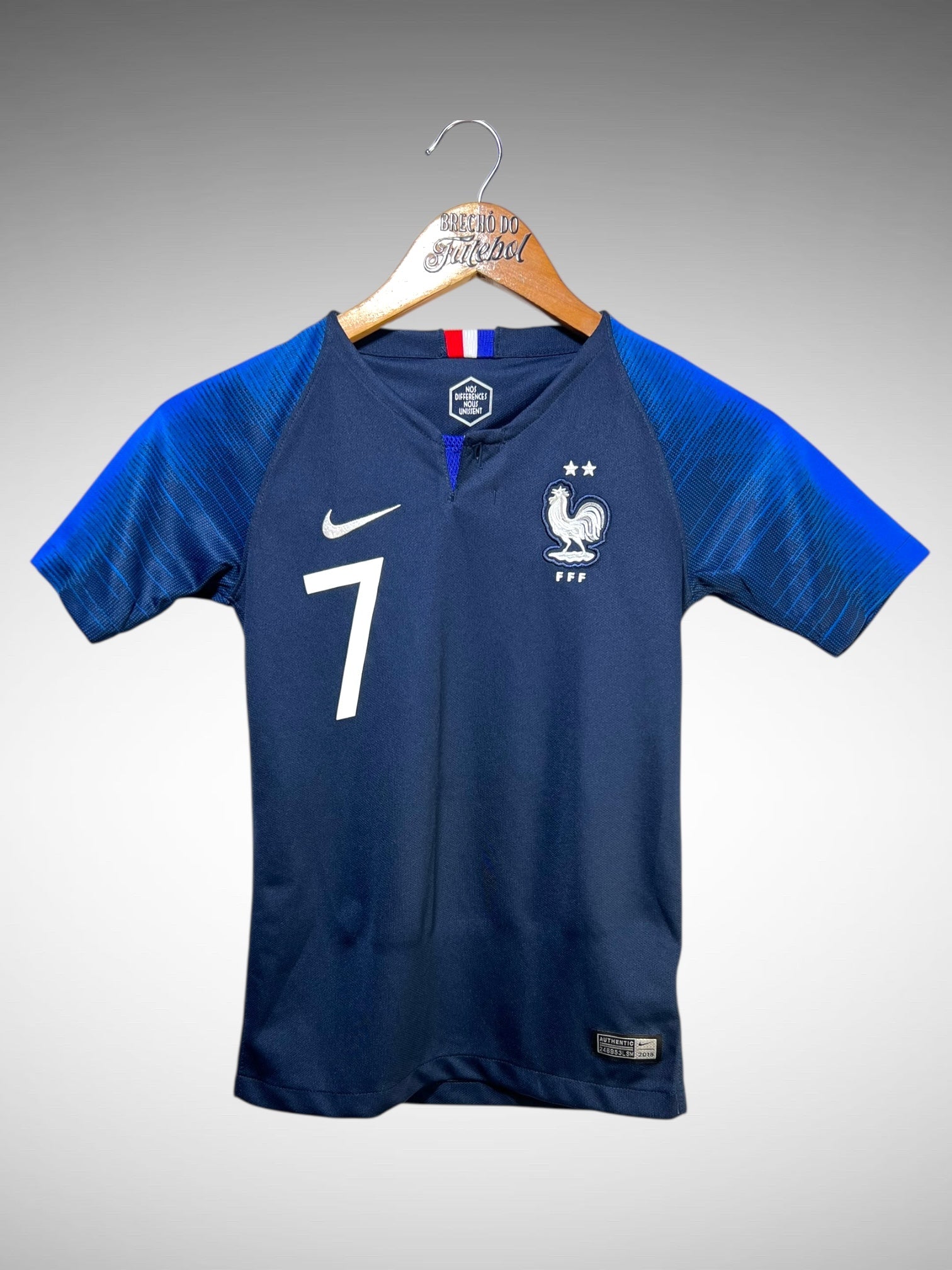 França 2018 Primeira Camisa Tam 8 Anos Infantil N 7 Griezmann.