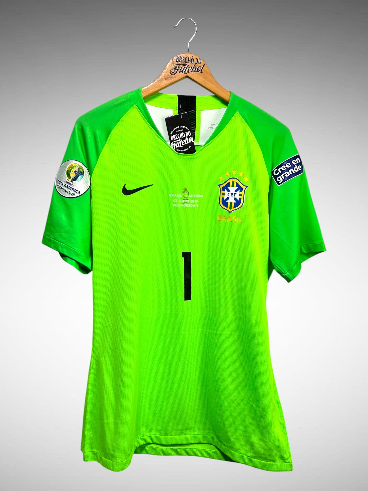 Brasil 2019 Camisa de Goleiro Tam G N 1 A. Becker.