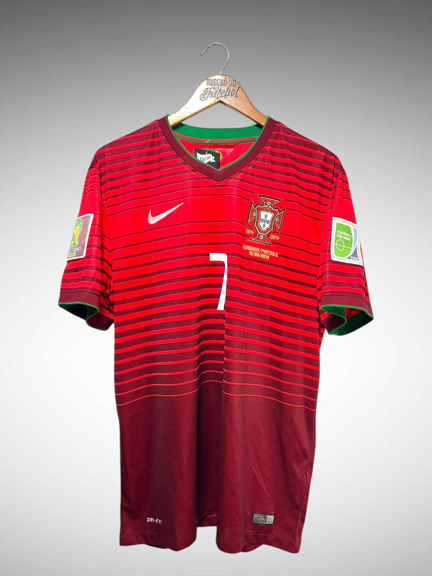 Portugal 2014 Primeira Camisa Tam G N 7 Ronaldo.