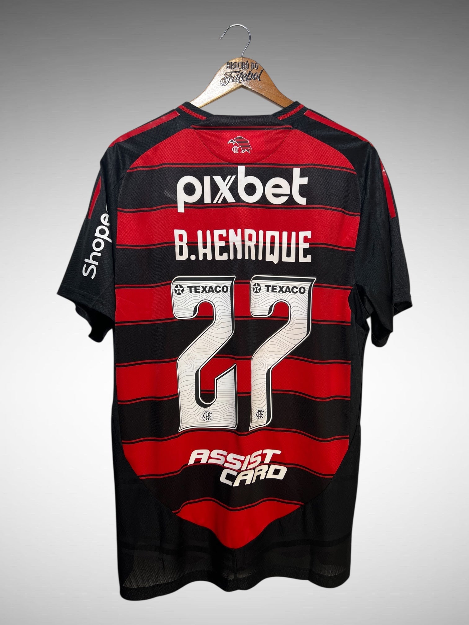 Flamengo 2024 Primeira Camisa Tam GG N 27 B. Henrique.