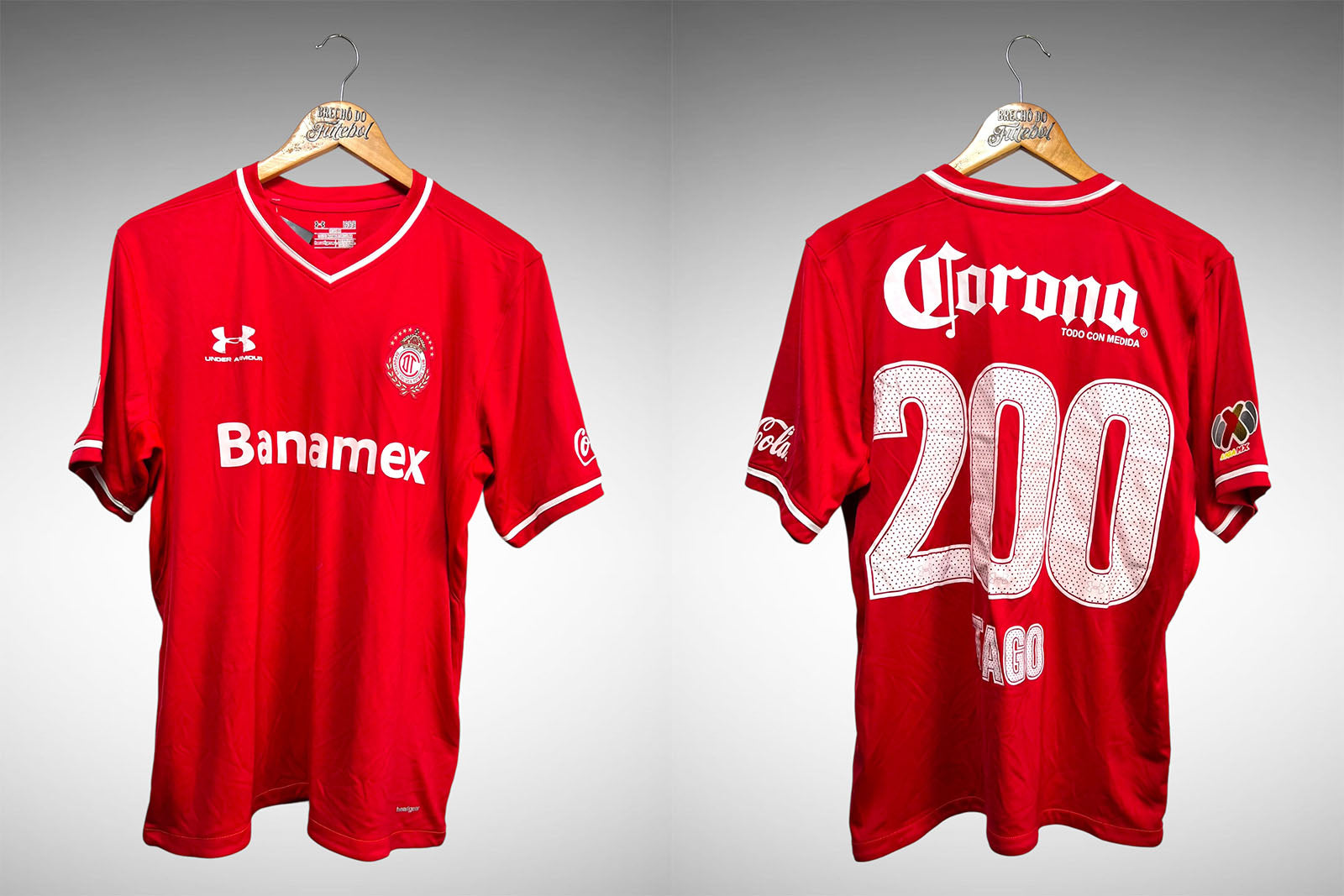 Toluca 2013 Primeira Camisa Tam G Nº 200 Tiago.