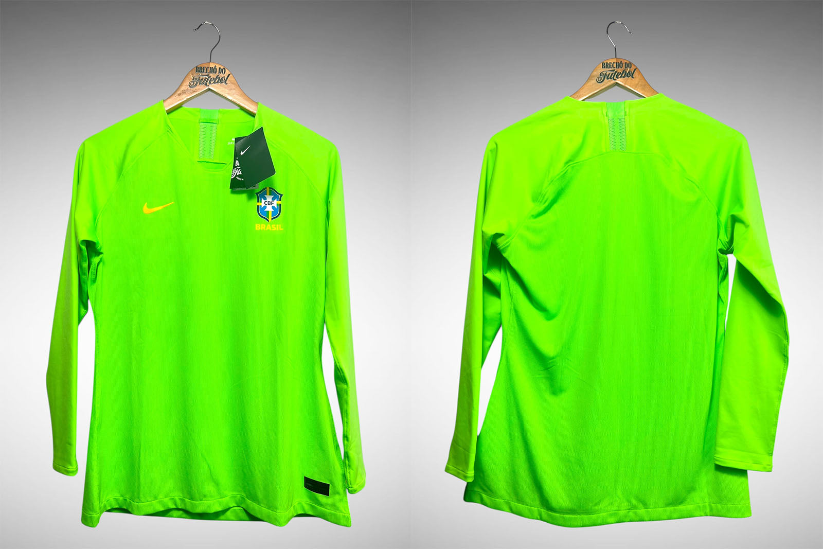 Brasil 2018 Camisa de Goleiro Tam G Feminino Mangas Longas.
