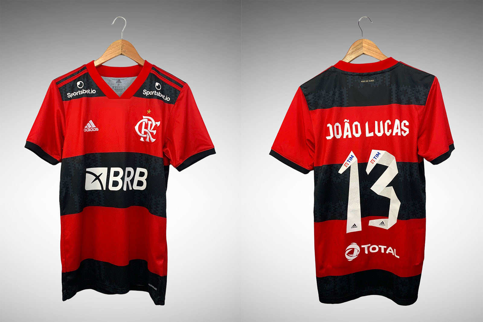Flamengo 2021 Primeira Camisa Tam P N# 13 João Lucas.
