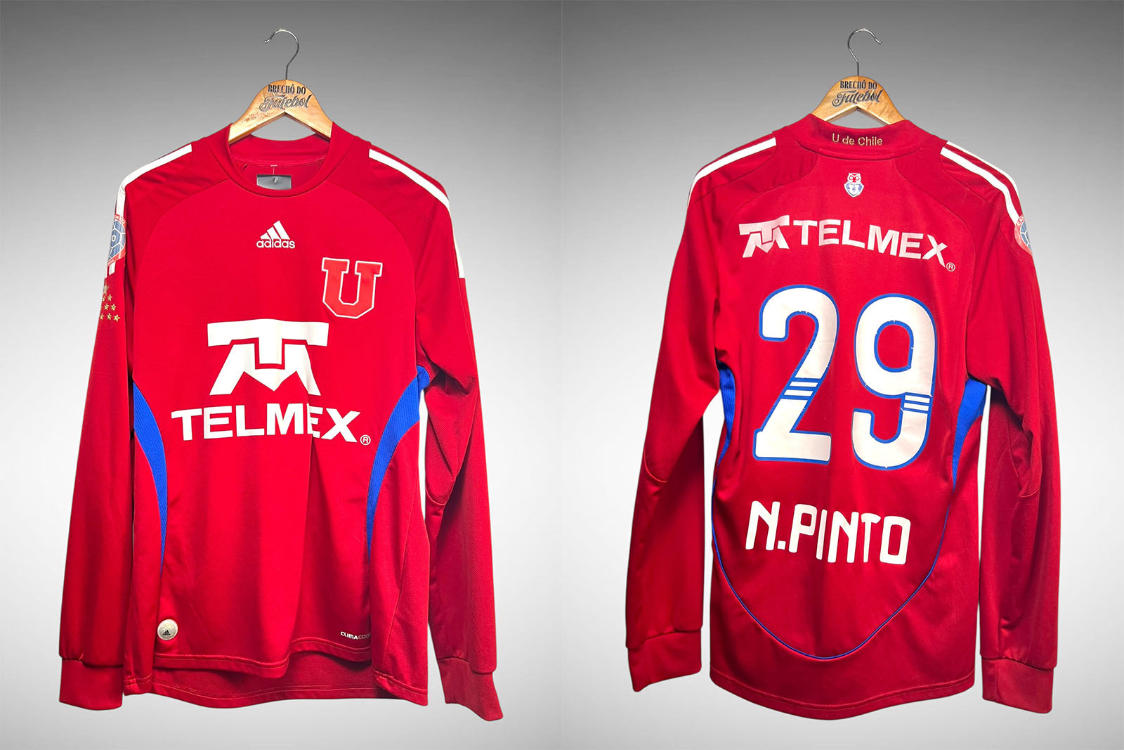Universidad de Chile 2010 Segunda Camisa Tam M Nº 29 N. Pinto Mangas Longas.