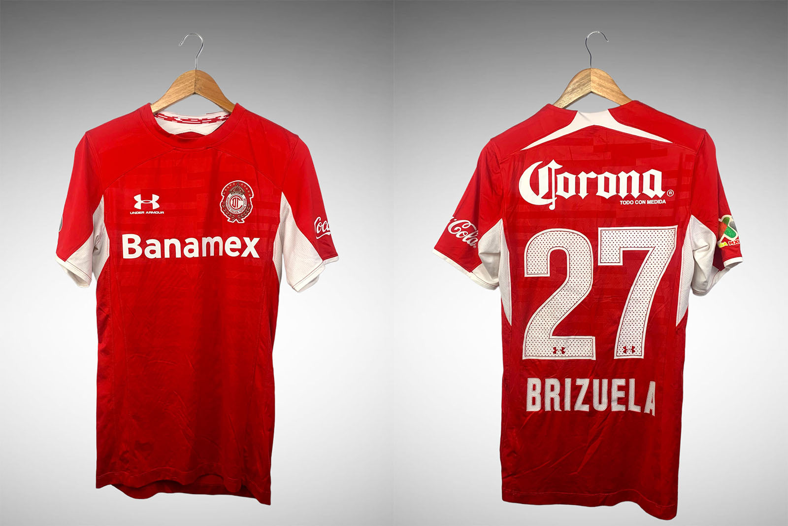 Toluca 2014 Primeira Camisa Tam P N# 27 Brizuela.