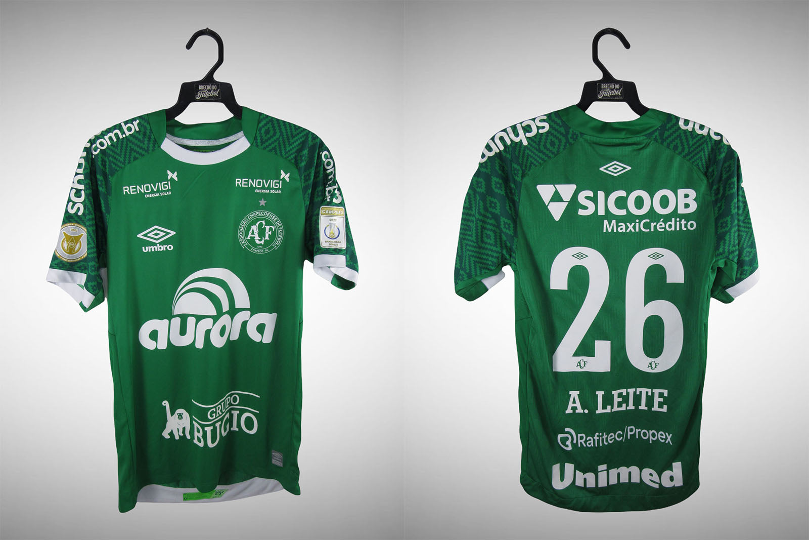 Chapecoense 2021 Primeira Camisa Tam P N# 26 A. Leite.